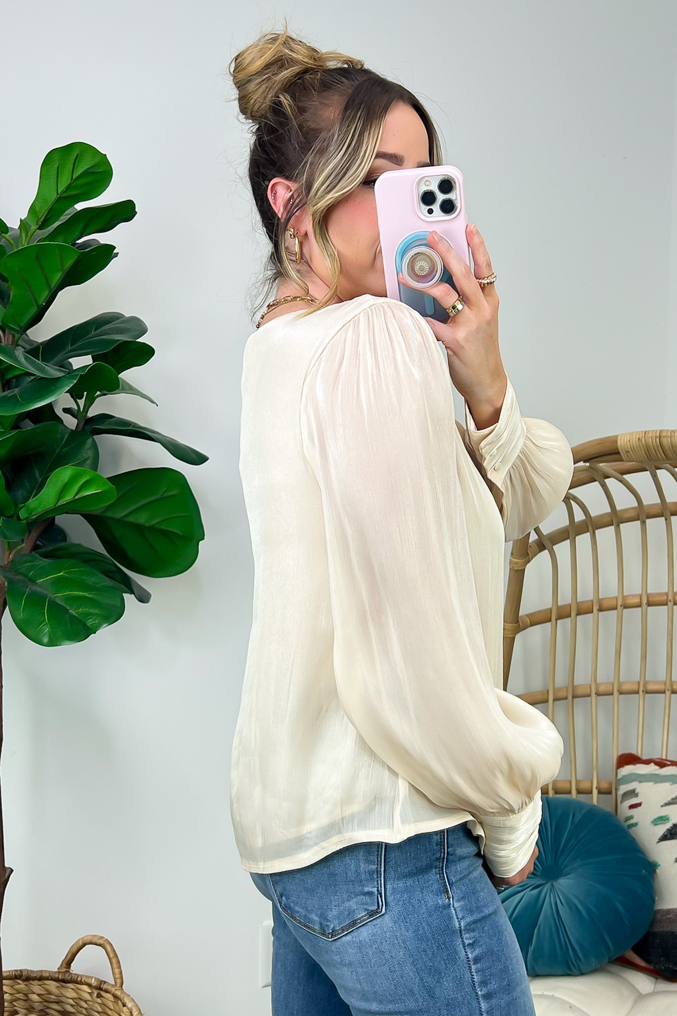 Perfectly Classy V-Neck Woven Top - FINAL SALE - Madison and Mallory