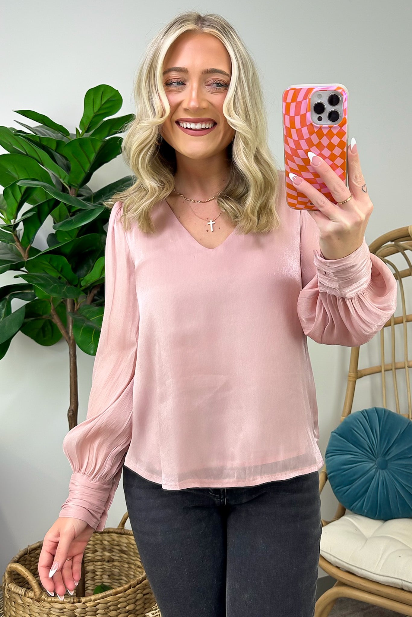 Perfectly Classy V-Neck Woven Top - FINAL SALE - Madison and Mallory