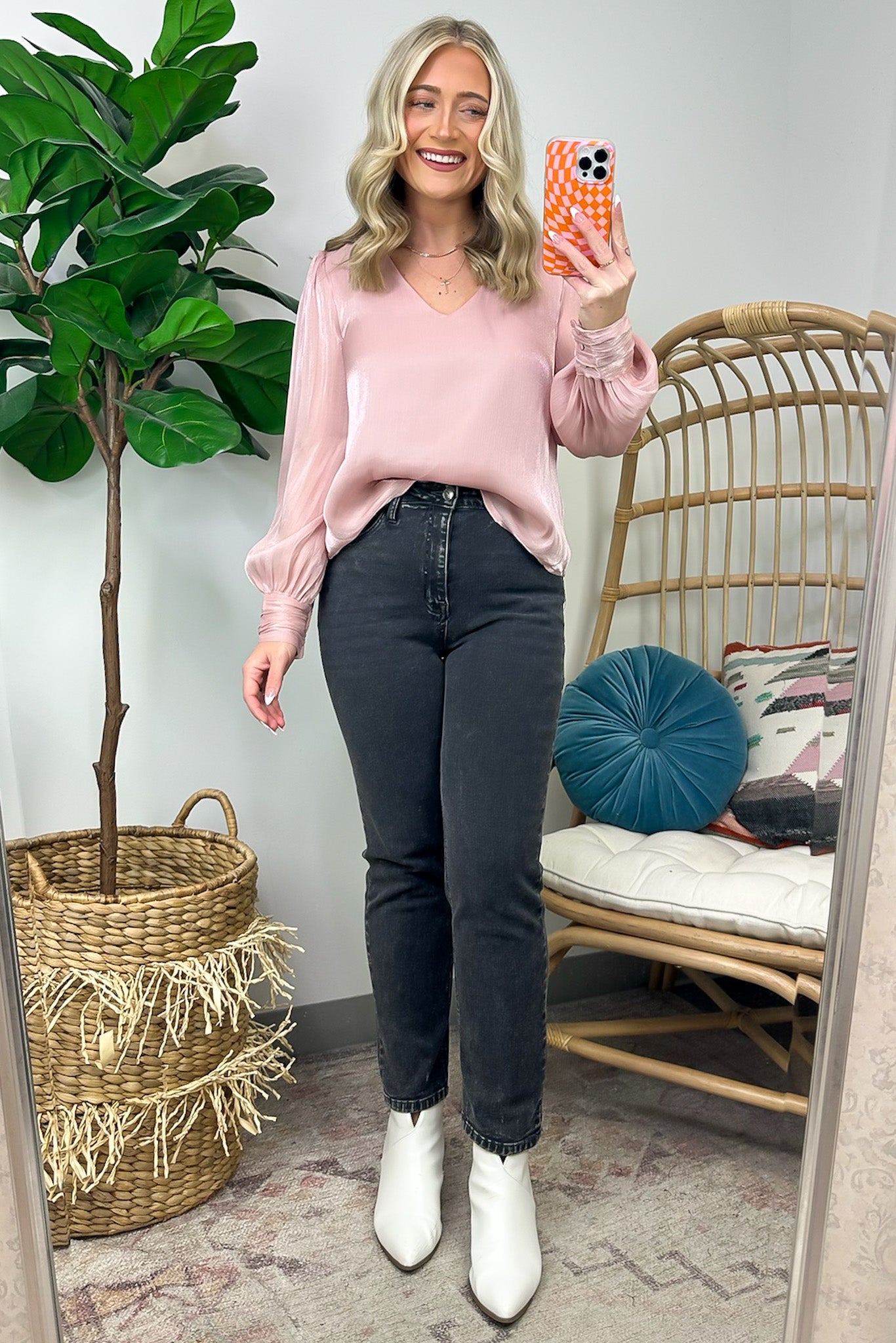 Perfectly Classy V-Neck Woven Top - FINAL SALE - Madison and Mallory