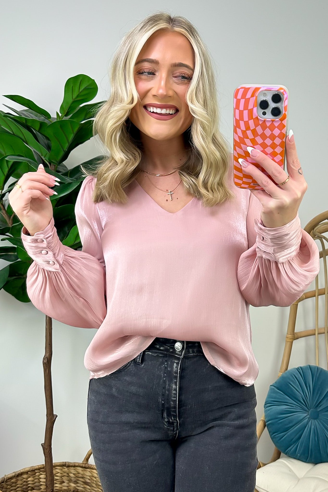 Perfectly Classy V-Neck Woven Top - FINAL SALE - Madison and Mallory