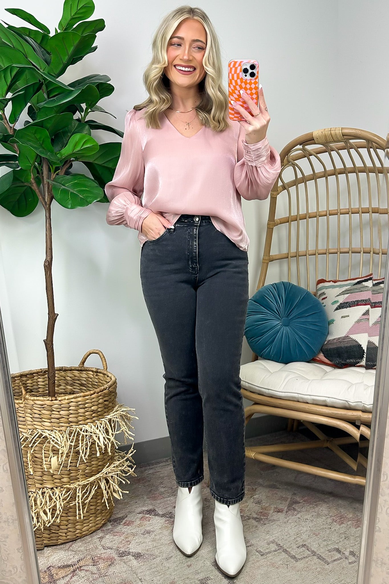 Perfectly Classy V-Neck Woven Top - FINAL SALE - Madison and Mallory