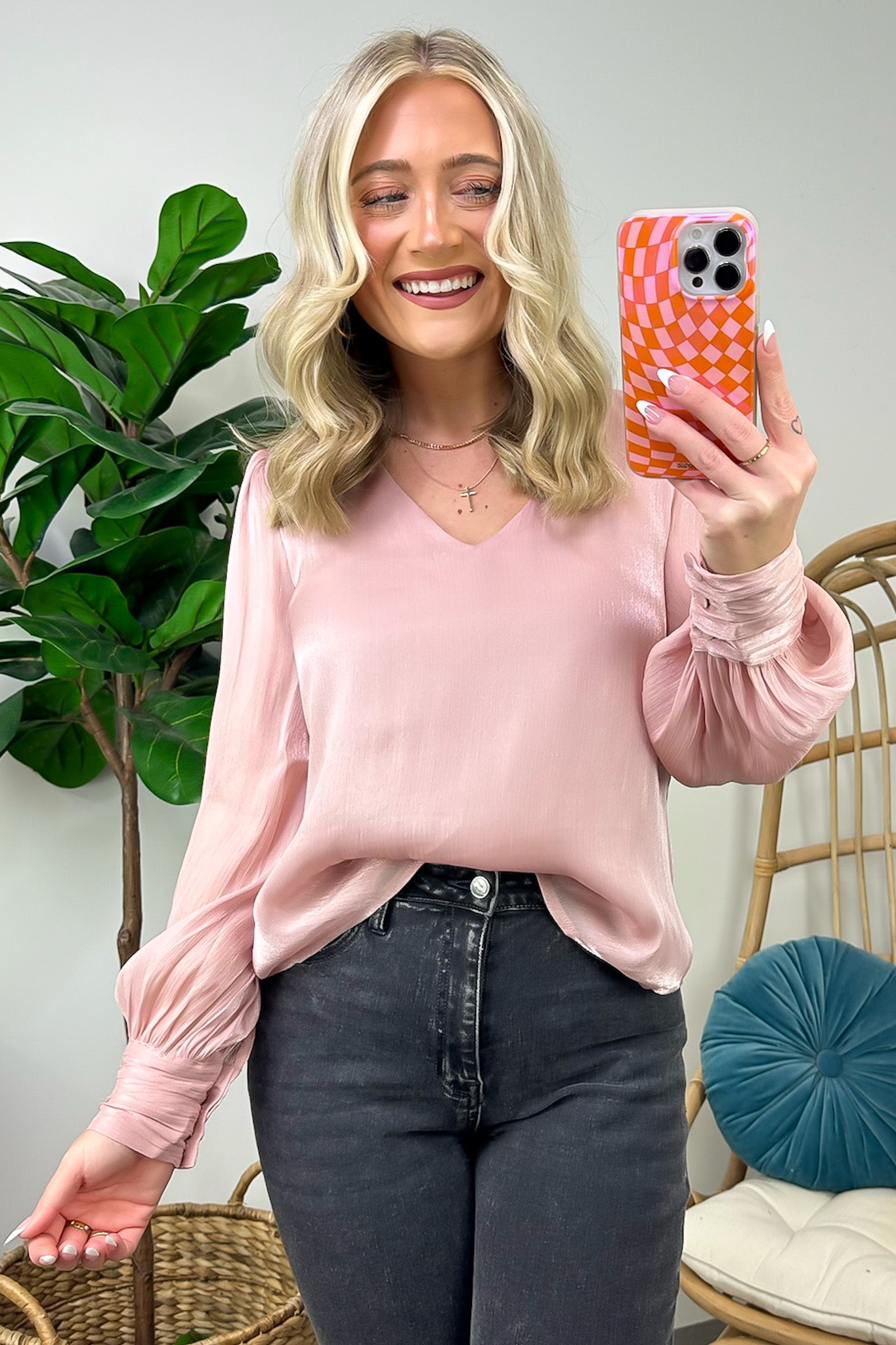 Perfectly Classy V-Neck Woven Top - FINAL SALE - Madison and Mallory