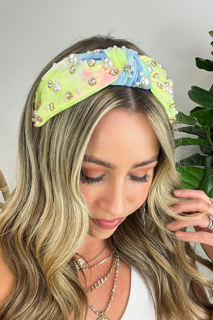  Pile on the Sparkle Gem and Pearl Knot Headband - FINAL SALE - Madison and Mallory