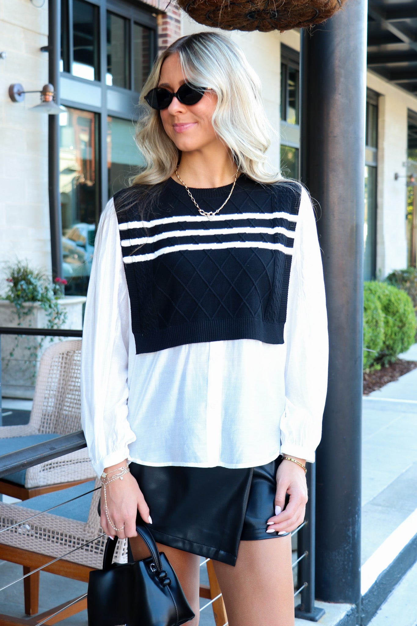 Polished Pairing Knit Layered Top