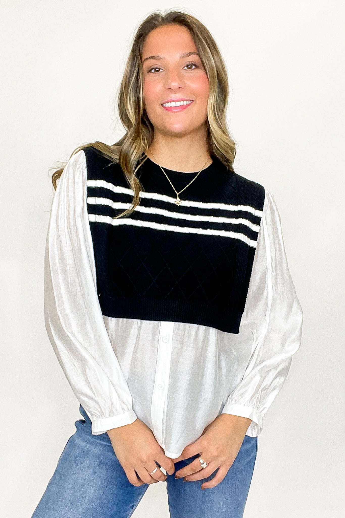Polished Pairing Knit Layered Top