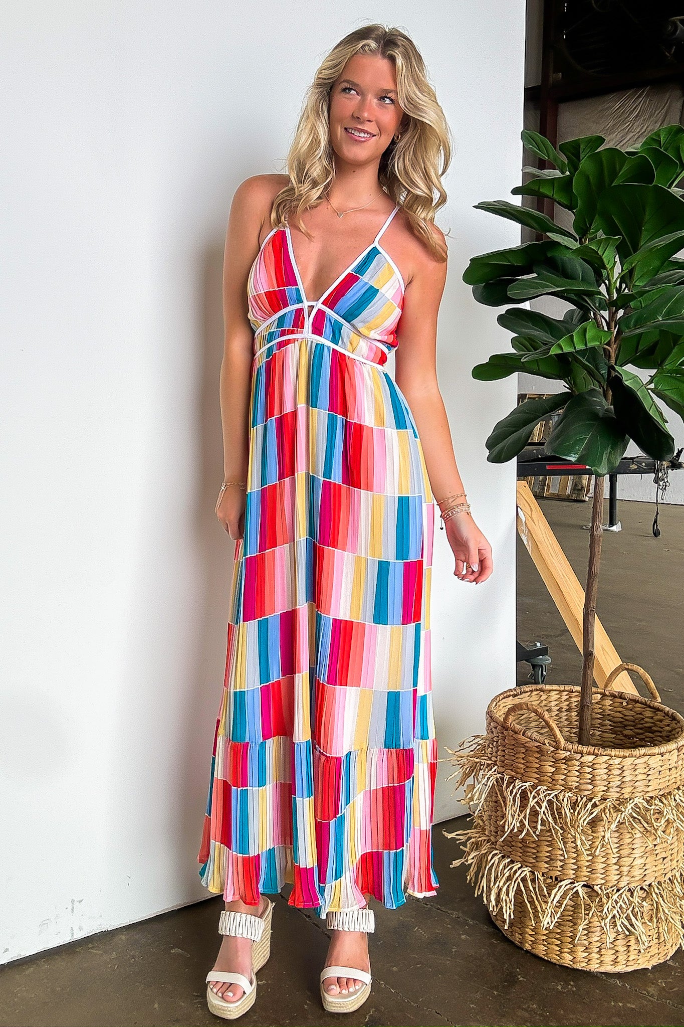 Rainbow Summer Multi Color Maxi Dress - FINAL SALE - Madison and Mallory