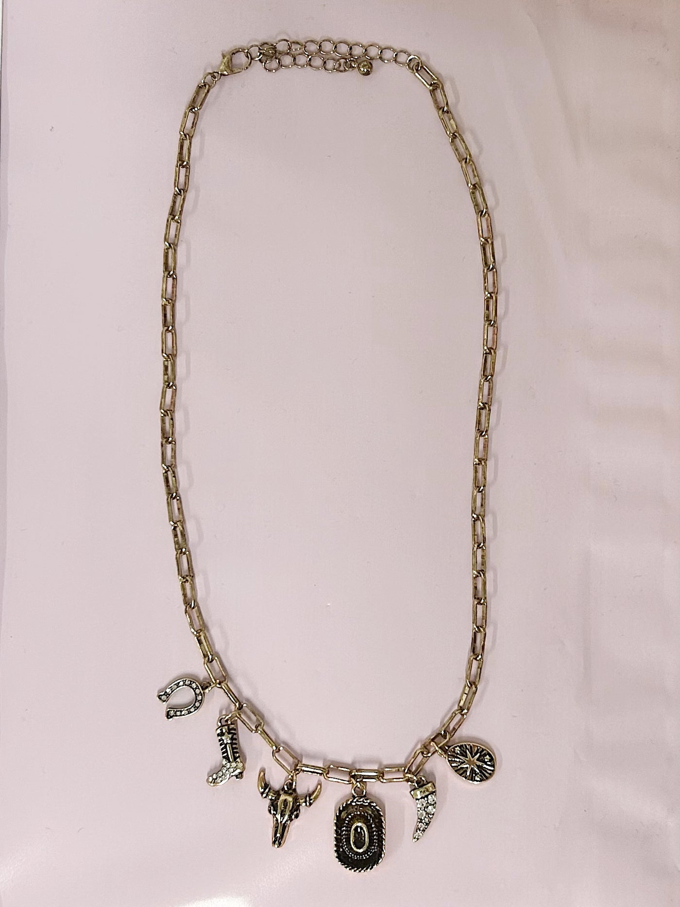 Gold Rodeo Soul Western Charm Necklace - Madison and Mallory