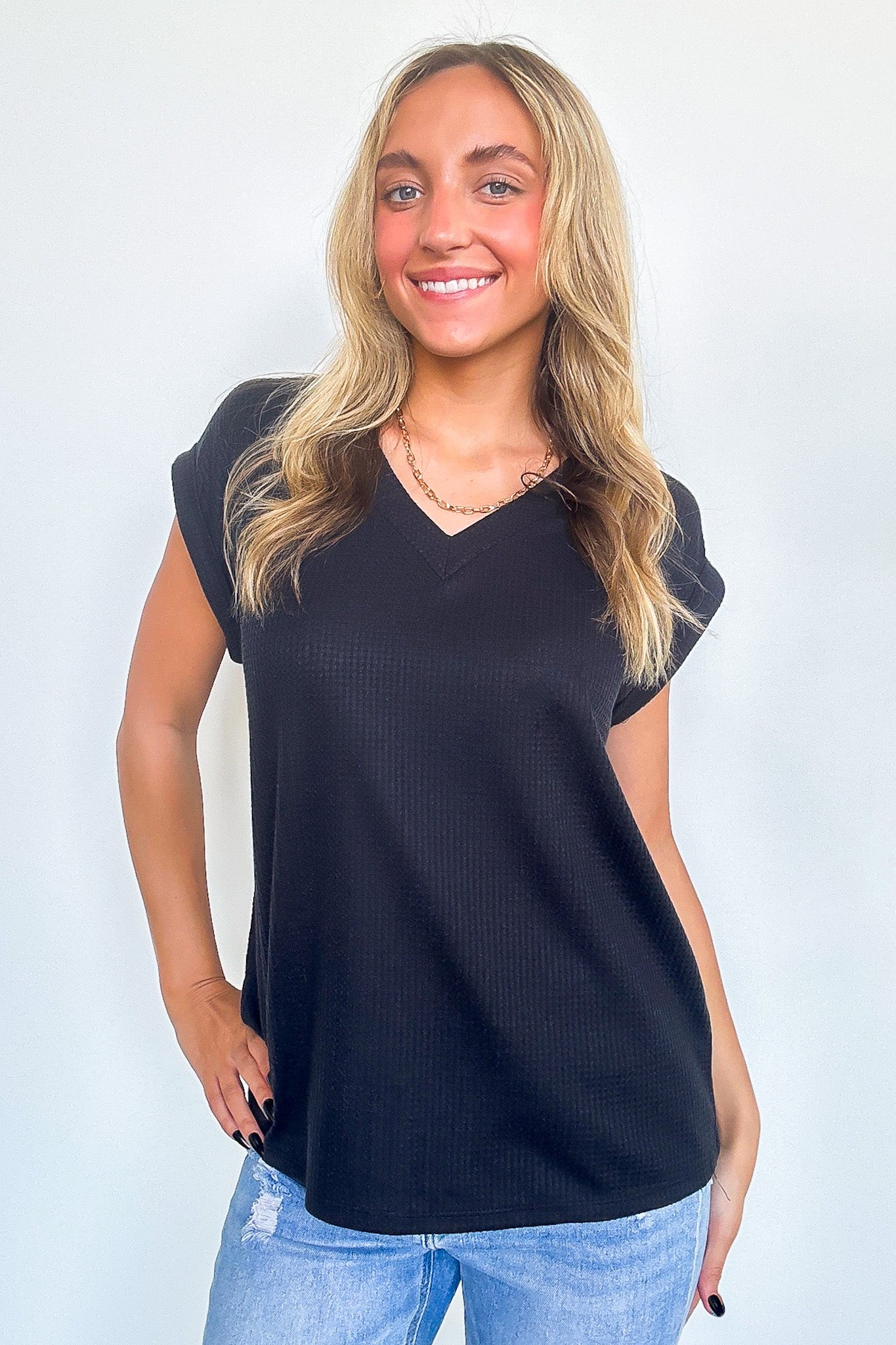 Sharon V-Neck Knit Top - FINAL SALE - Madison and Mallory