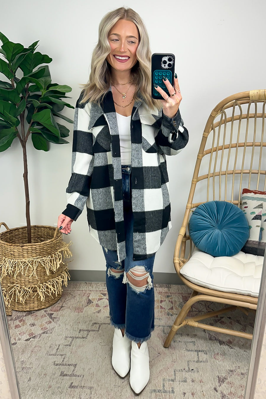 Shyanne Buffalo Plaid Button Down Shacket - FINAL SALE - Madison and Mallory