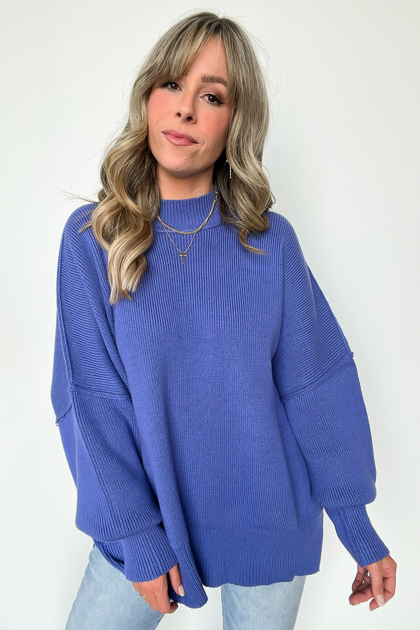 Simple Street Side Slit Oversized Sweater - BACK IN STOCK - Madison and Mallory