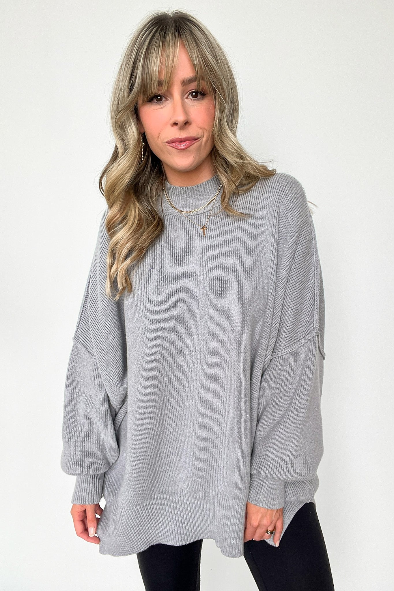Simple Street Side Slit Oversized Sweater - BACK IN STOCK - Madison and Mallory