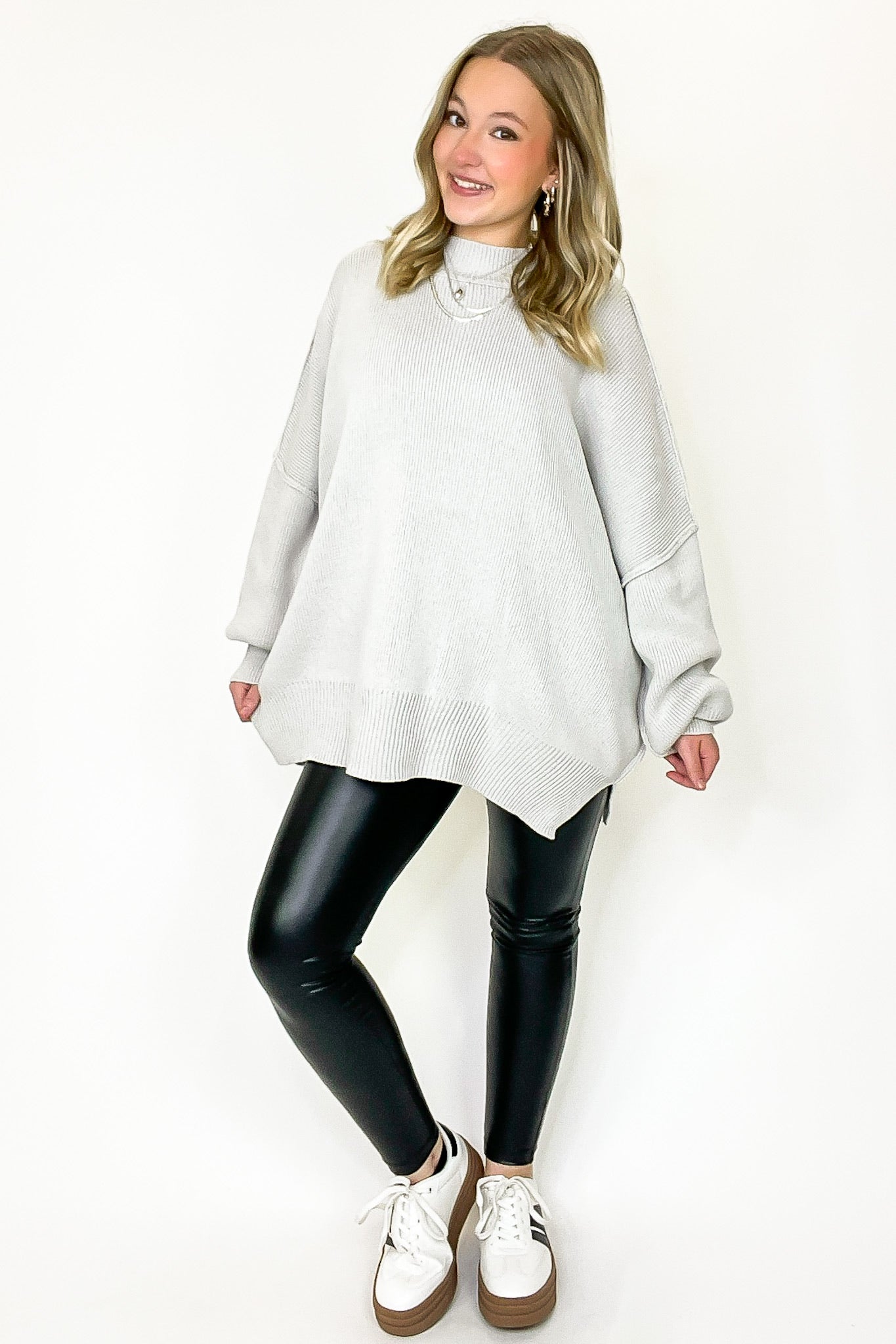 Simple Street Side Slit Oversized Sweater - BACK IN STOCK - Madison and Mallory