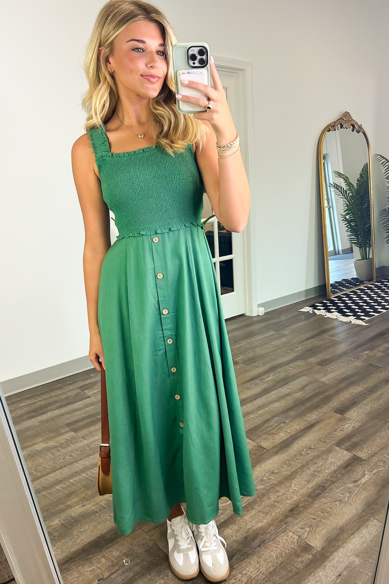  Simply Blissful Smocked Button Down Midi Dress - Madison and Mallory