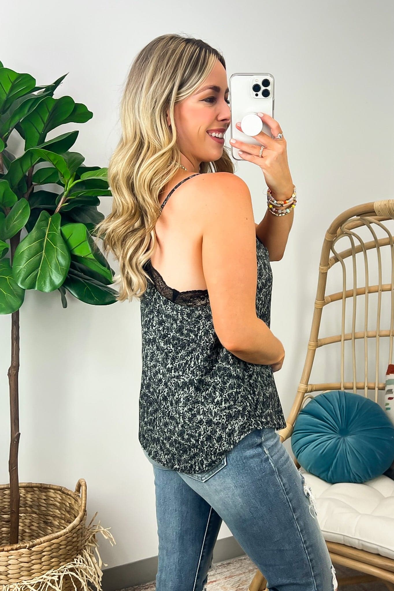 Sirevna Animal Print Lace Tank Top - FINAL SALE - Madison and Mallory