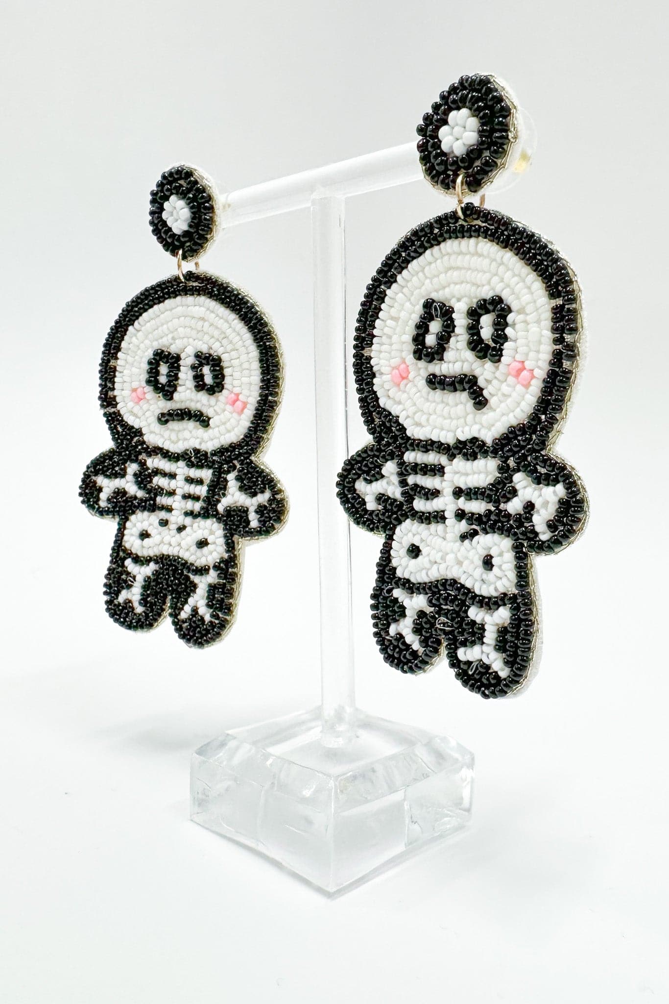  Spooky Fun Beaded Skeleton Dangle Earrings - FINAL SALE - Madison and Mallory