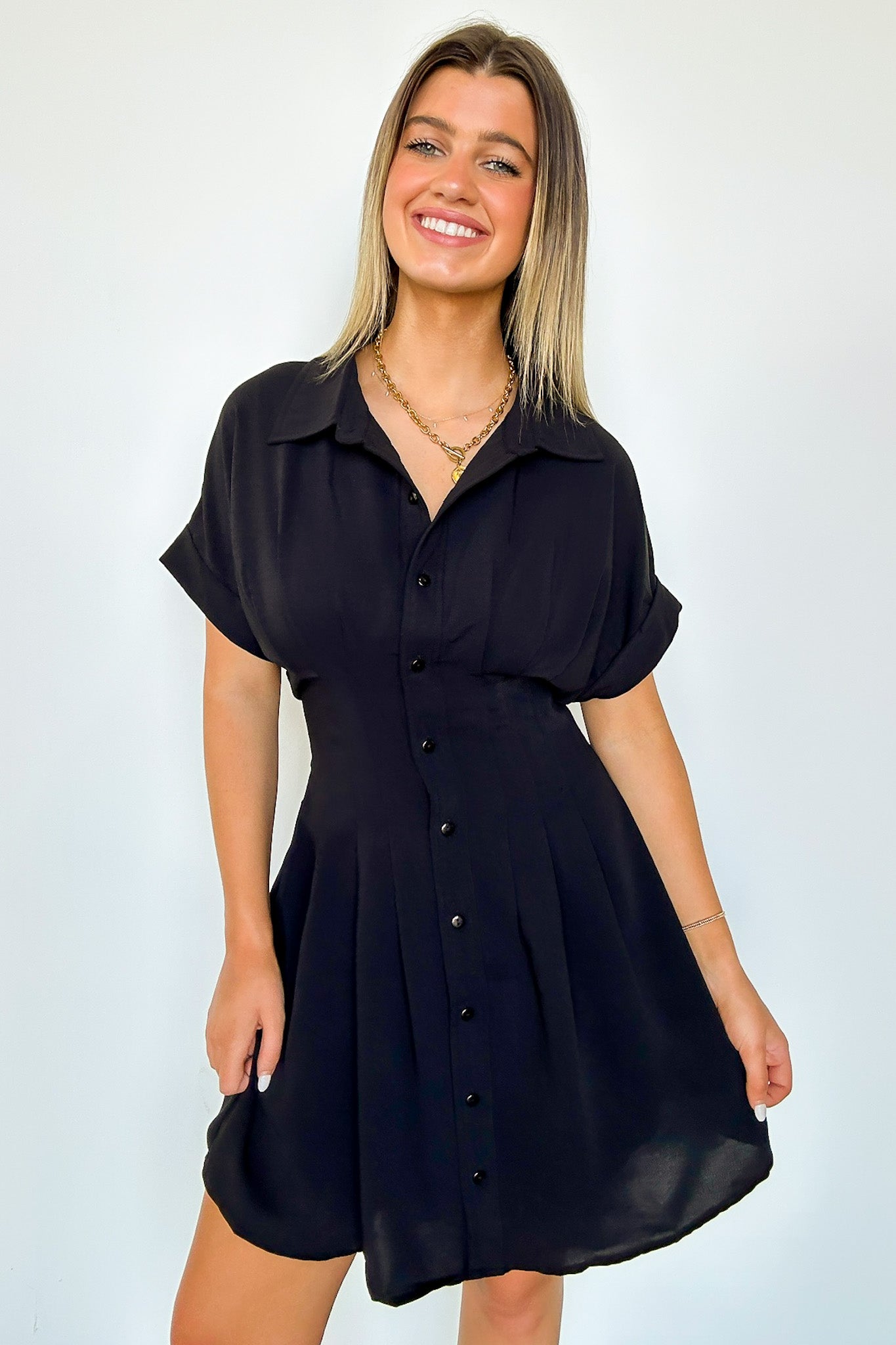 Successfully Sweet Button Down Fit and Flare Dress FINAL SALE