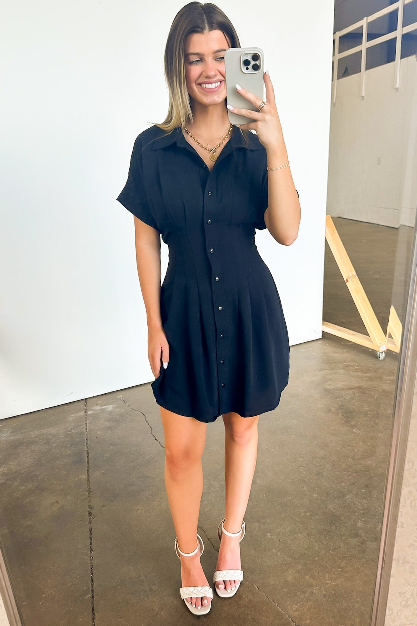  Successfully Sweet Button Down Fit and Flare Dress - Madison and Mallory