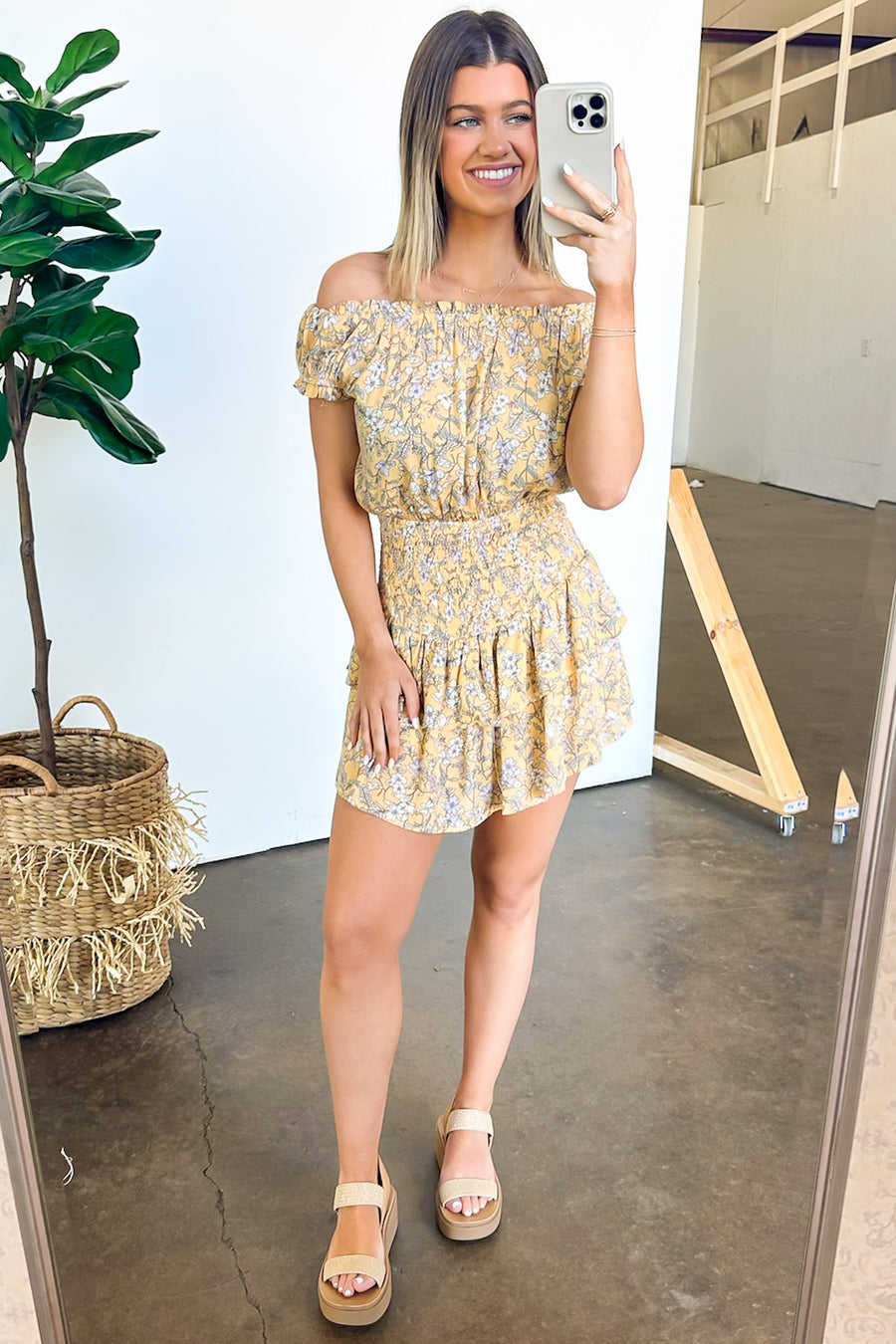  Sunny Attraction Floral Smocked Romper - Madison and Mallory