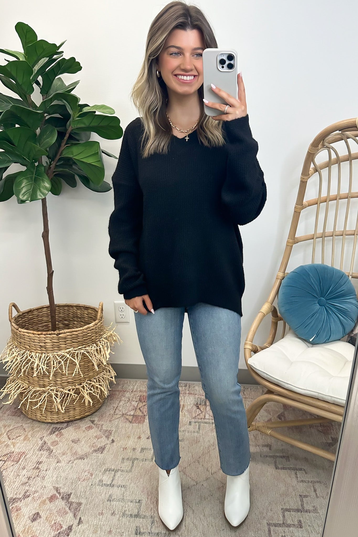  Tiannah V-Neck Ribbed Soft Knit Sweater - FINAL SALE - Madison and Mallory