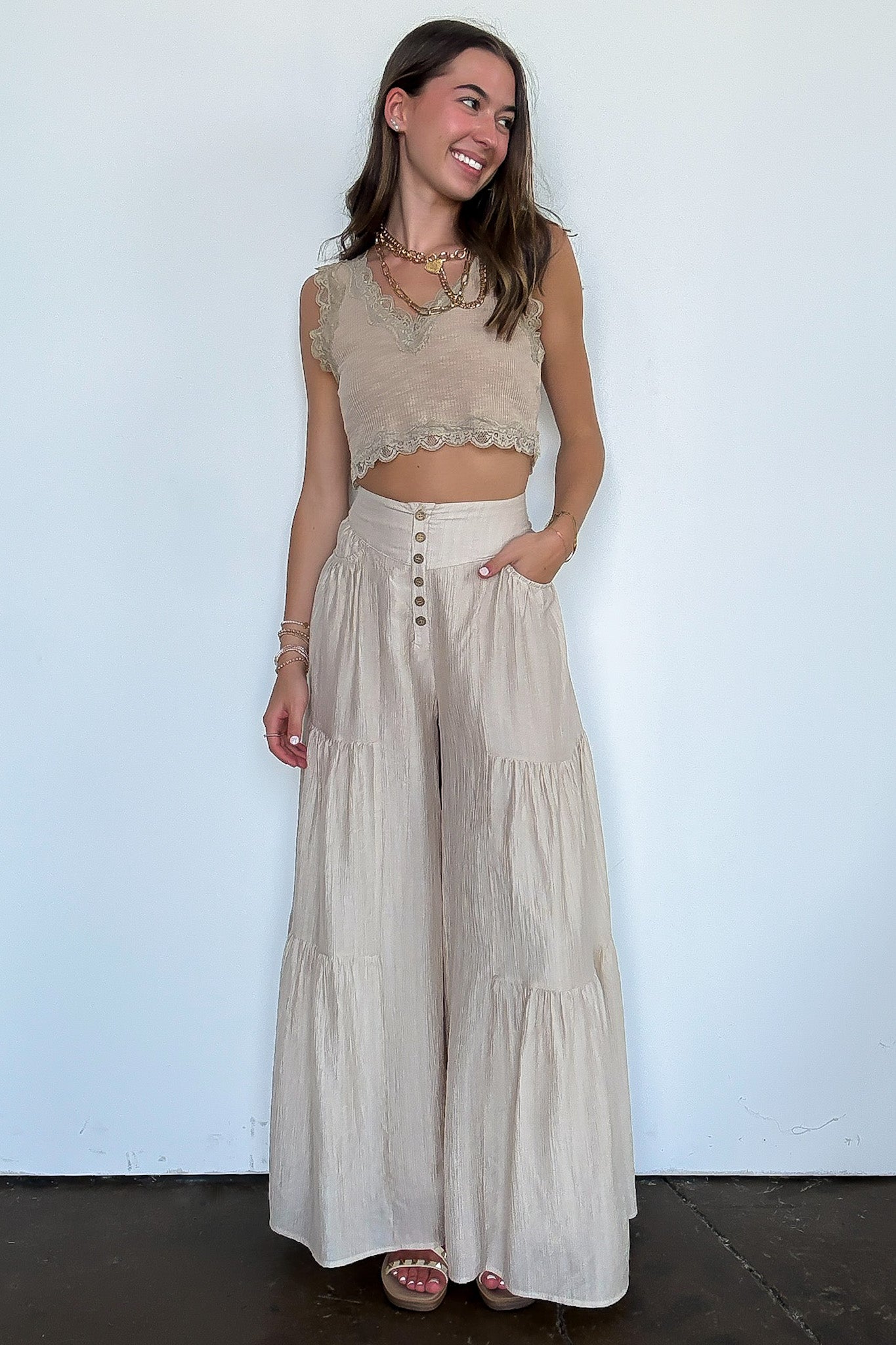 Tiered Tide Flowy Wide Leg Pants - Madison and Mallory