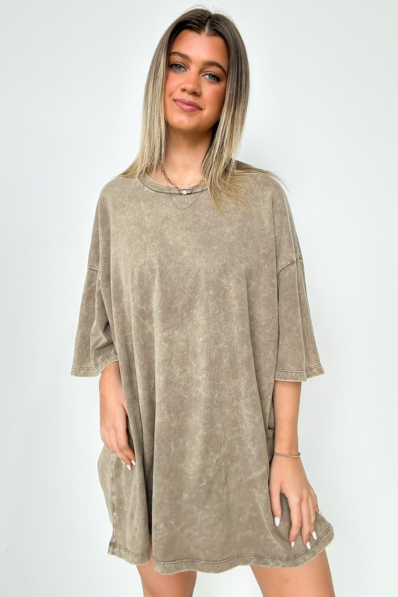 Mocha / SM Weekend Awaits Mineral Wash Oversized Top - BACK IN STOCK - Madison and Mallory