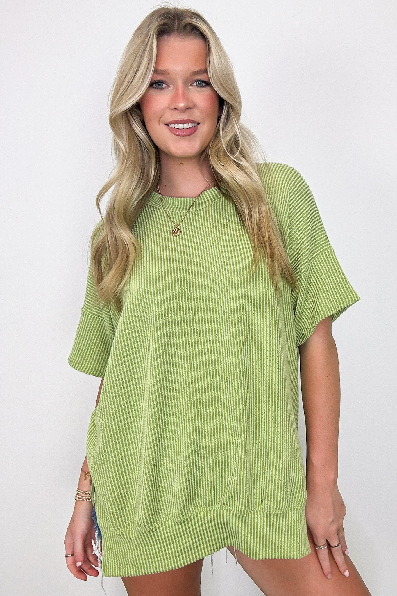Weekend Wanderlust Rib Knit Side Slit Top - BACK IN STOCK - Madison and Mallory