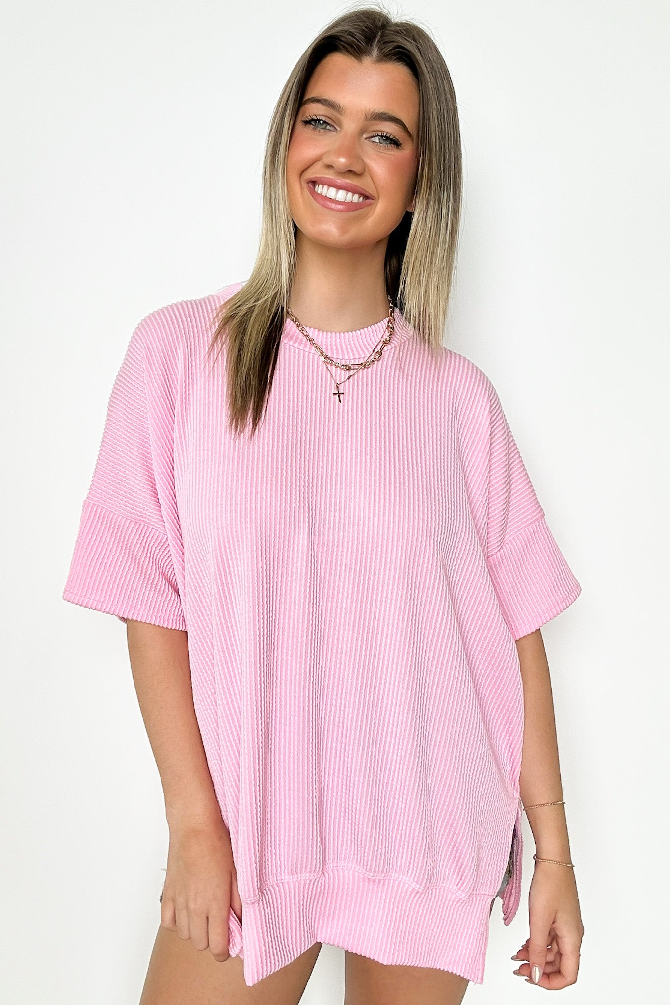 Weekend Wanderlust Rib Knit Side Slit Top - BACK IN STOCK - Madison and Mallory