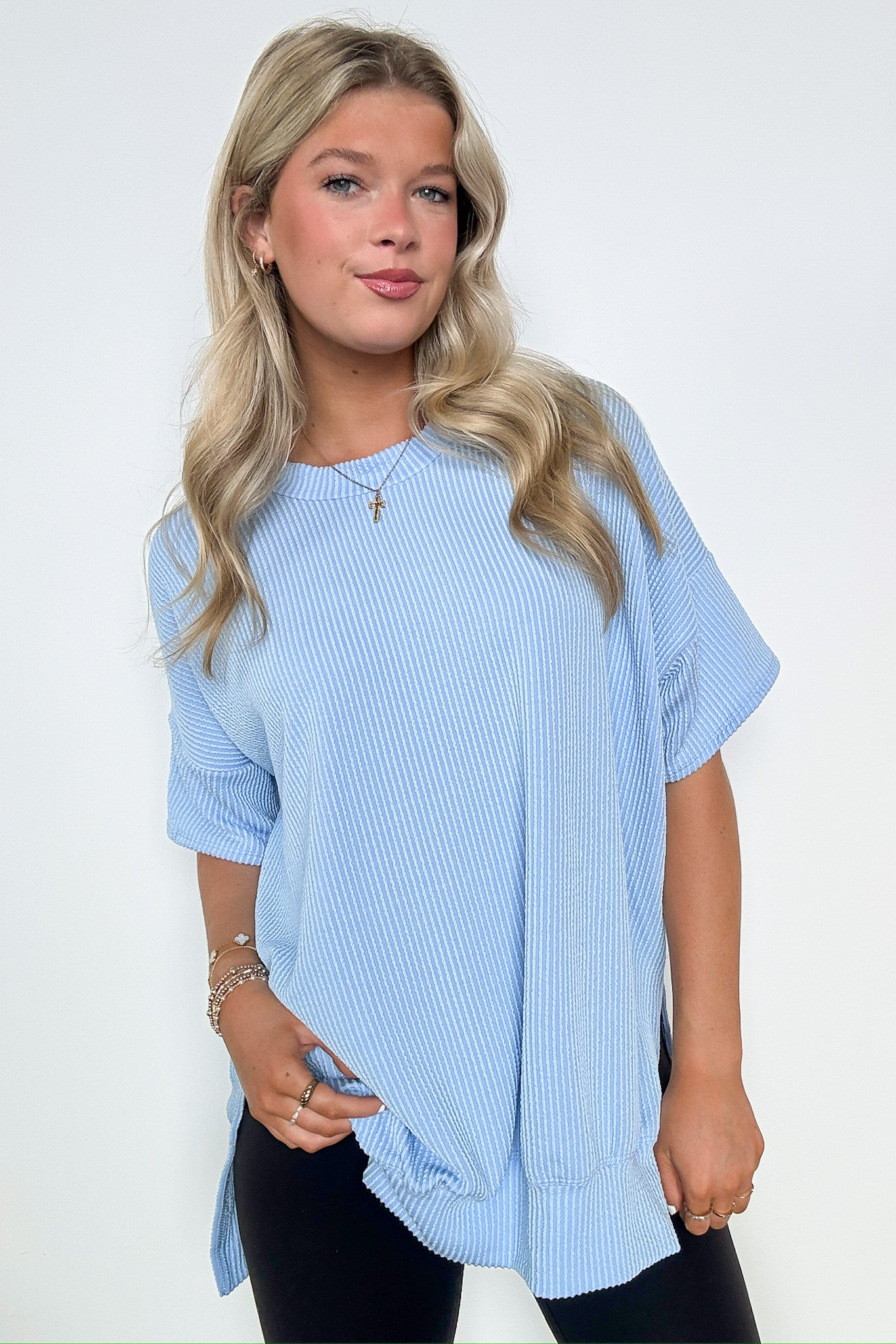 Weekend Wanderlust Rib Knit Side Slit Top - BACK IN STOCK - Madison and Mallory