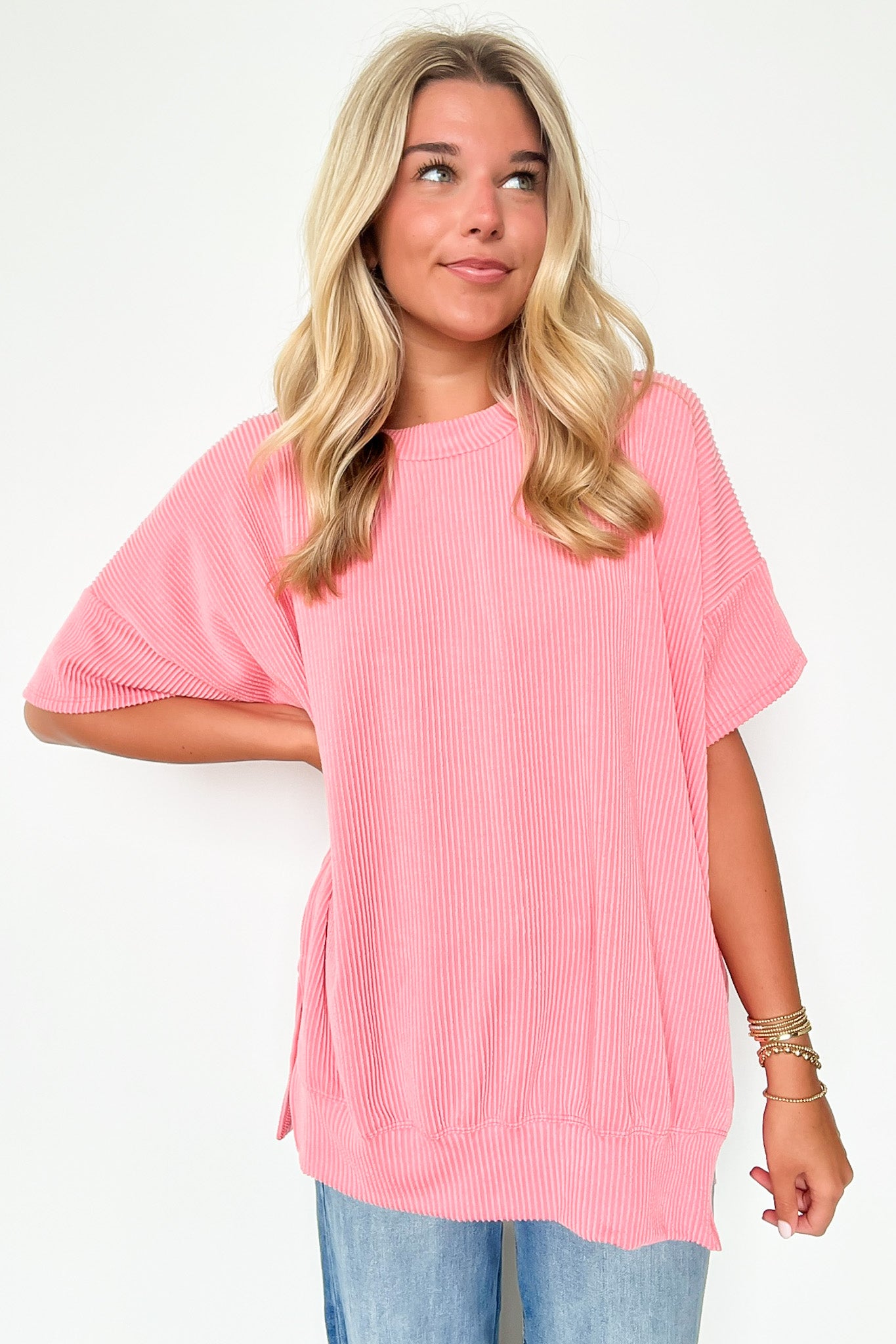 Weekend Wanderlust Rib Knit Side Slit Top - BACK IN STOCK - Madison and Mallory