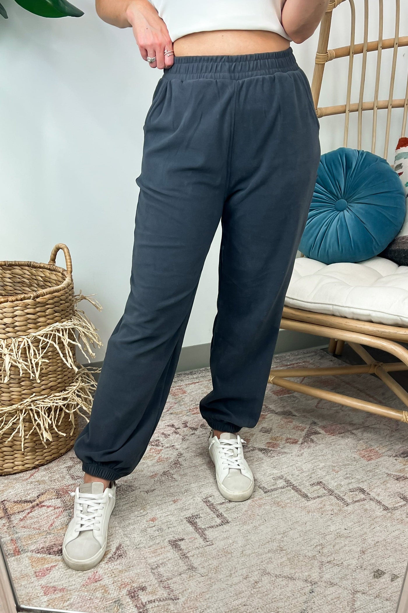 Dark Gray / XS Weekend Wishes Elastic Waist Lounge Joggers - BACK IN STOCK - Madison and Mallory