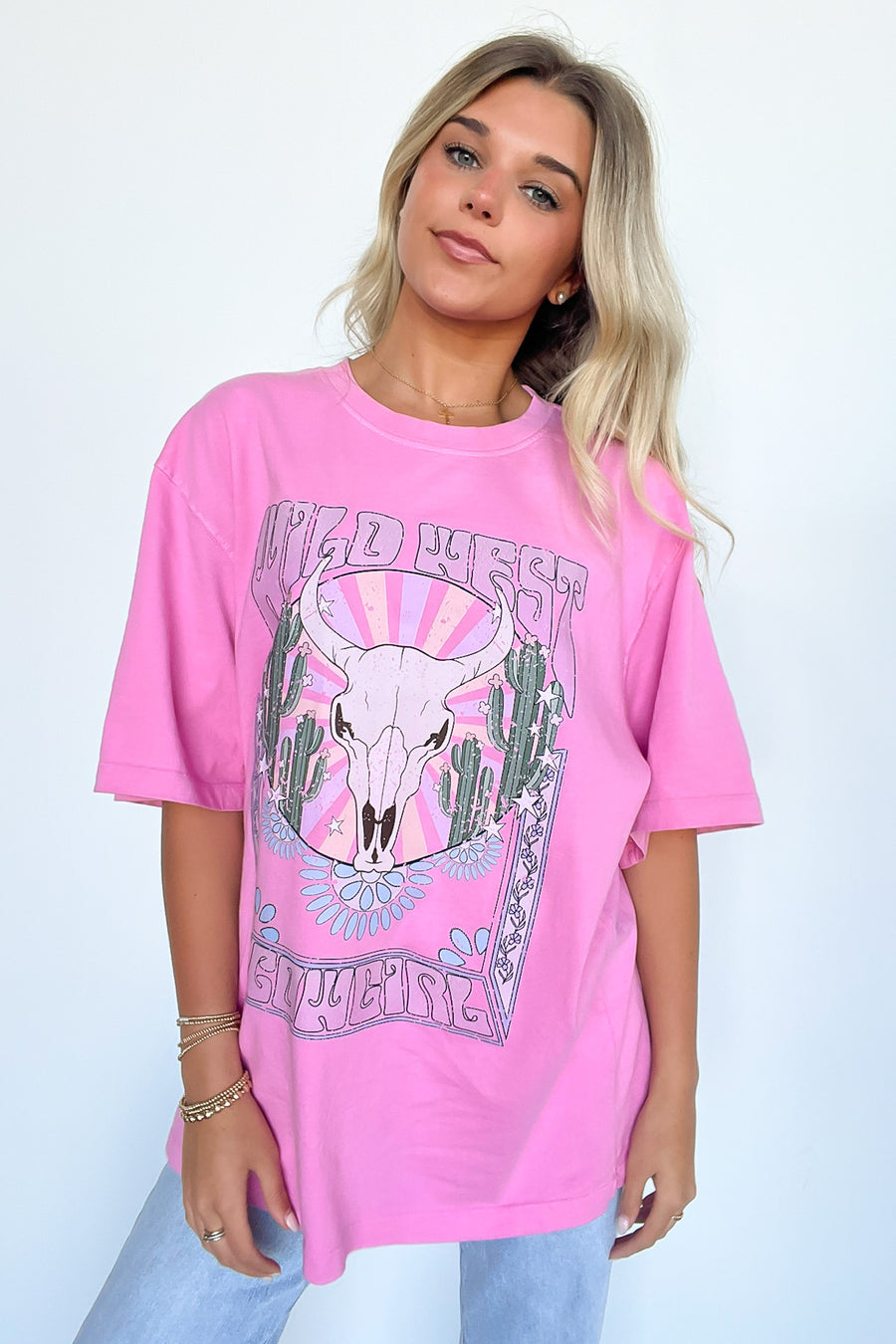 Strawberry Milk / SM Wild West Cowgirl Oversized Graphic Tee - Madison and Mallory