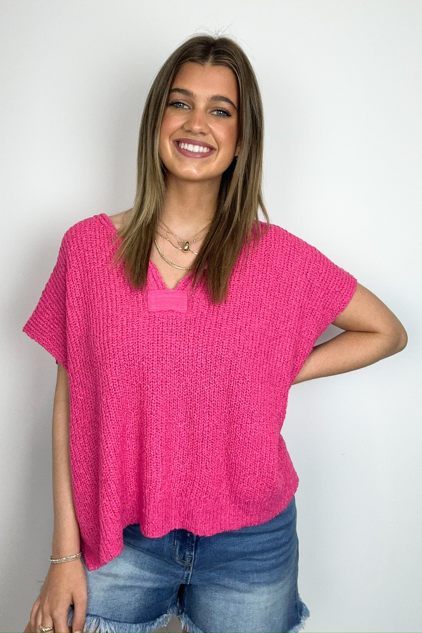Necessary Charm V-Neck Side Slit Knit Top - BACK IN STOCK - Madison and Mallory