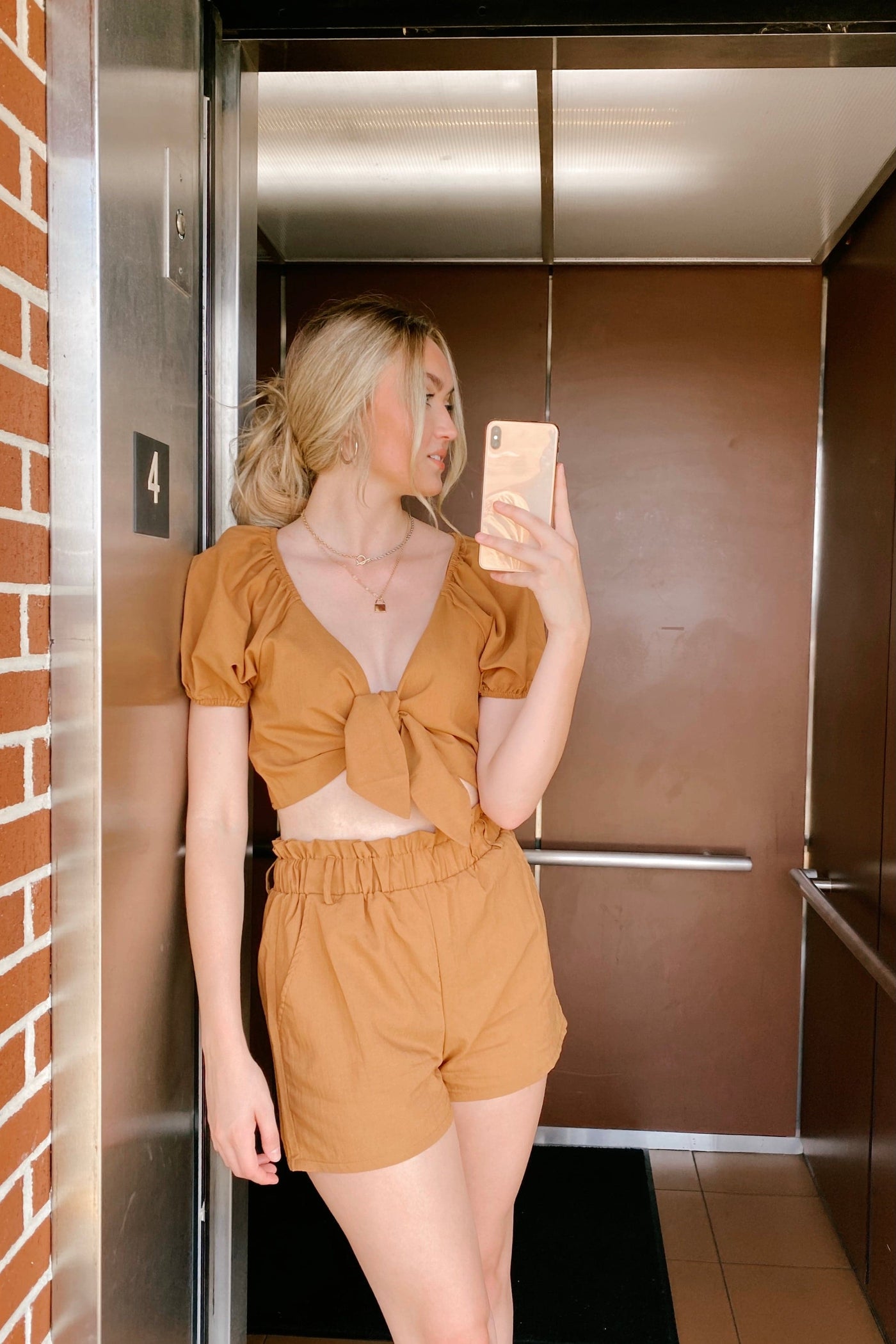 Come Drift Away Tie Front Ruffle Top and Shorts Set - FINAL SALE - Madison and Mallory