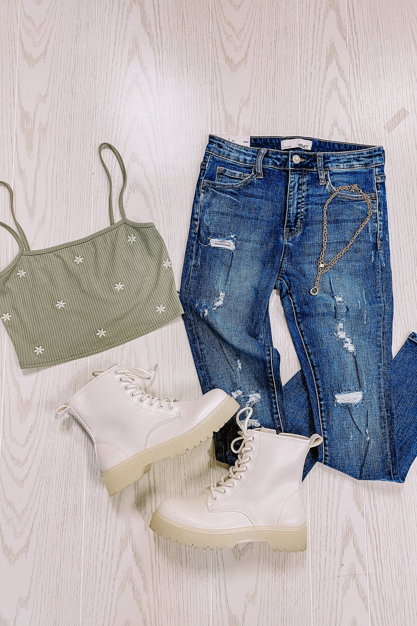 Lirette Floral Embroidered Tank Top - FINAL SALE - Madison and Mallory