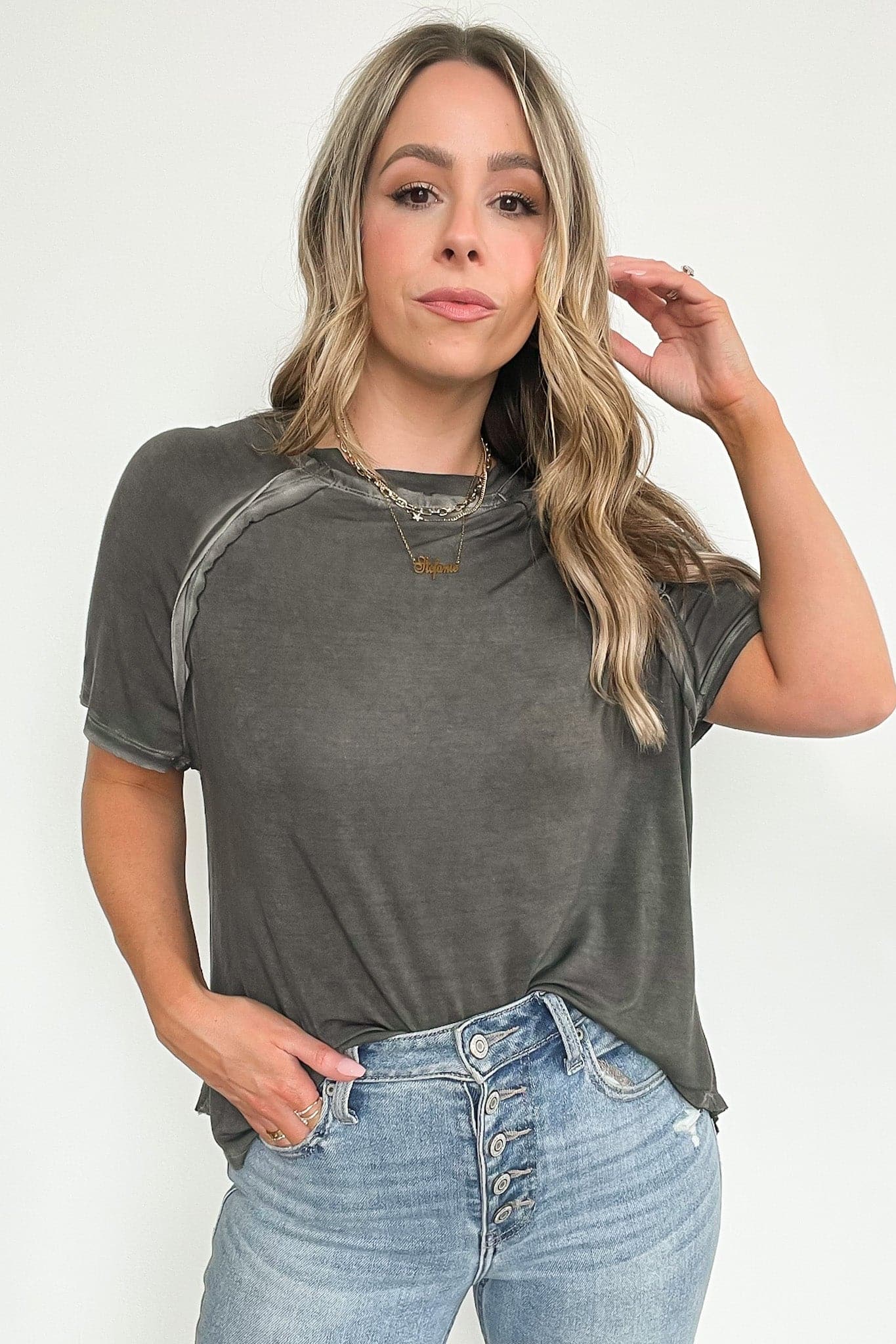  Alexi Mineral Washed Short Sleeve Relaxed Top - BACK IN STOCK - Madison and Mallory