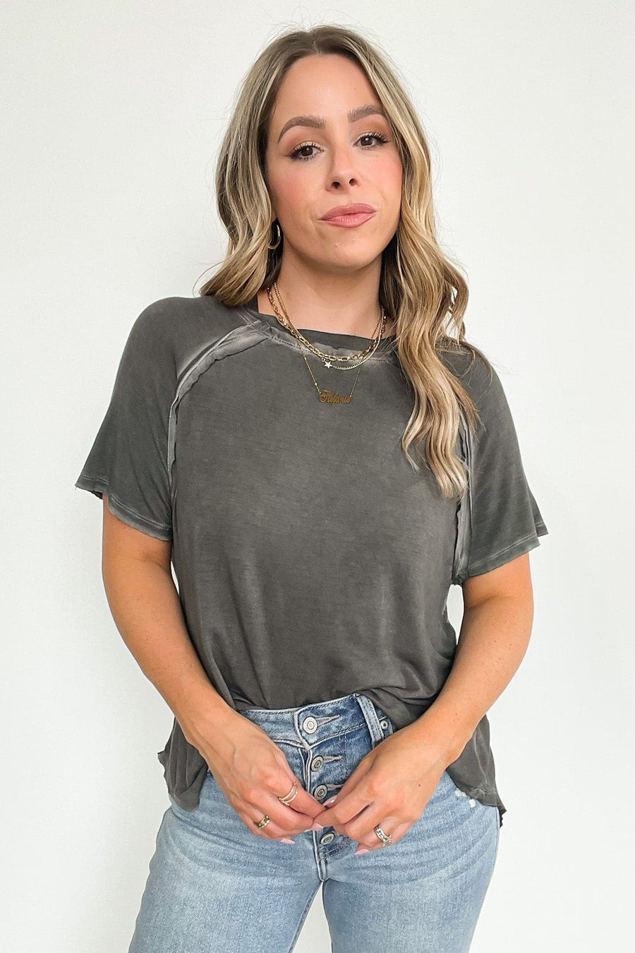  Alexi Mineral Washed Short Sleeve Relaxed Top - BACK IN STOCK - Madison and Mallory