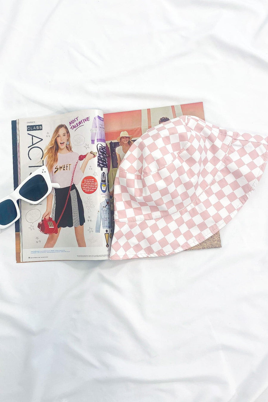 Pink Best Matched Checkered Bucket Hat - FINAL SALE - Madison and Mallory