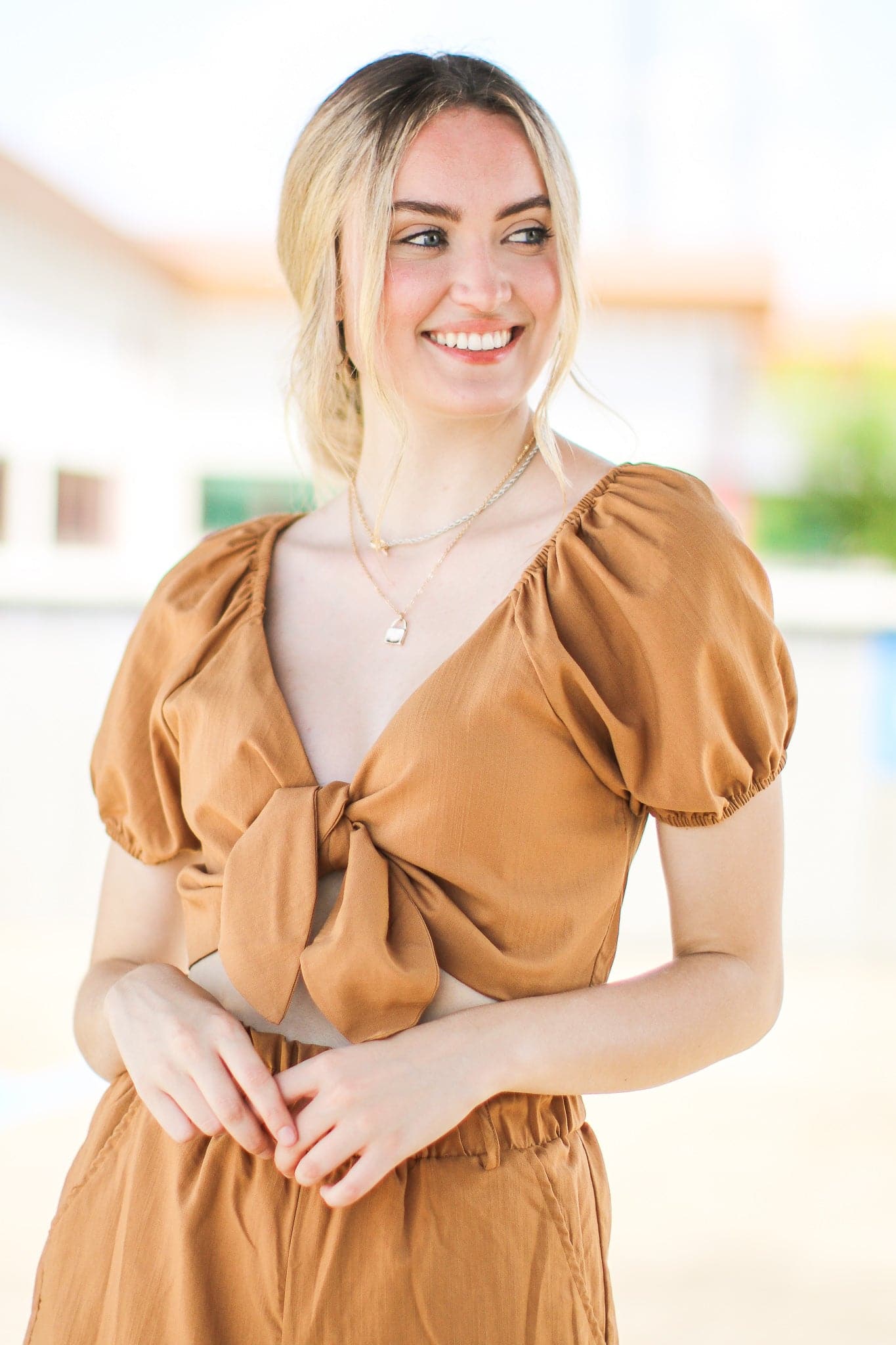 Come Drift Away Tie Front Ruffle Top and Shorts Set - FINAL SALE - Madison and Mallory