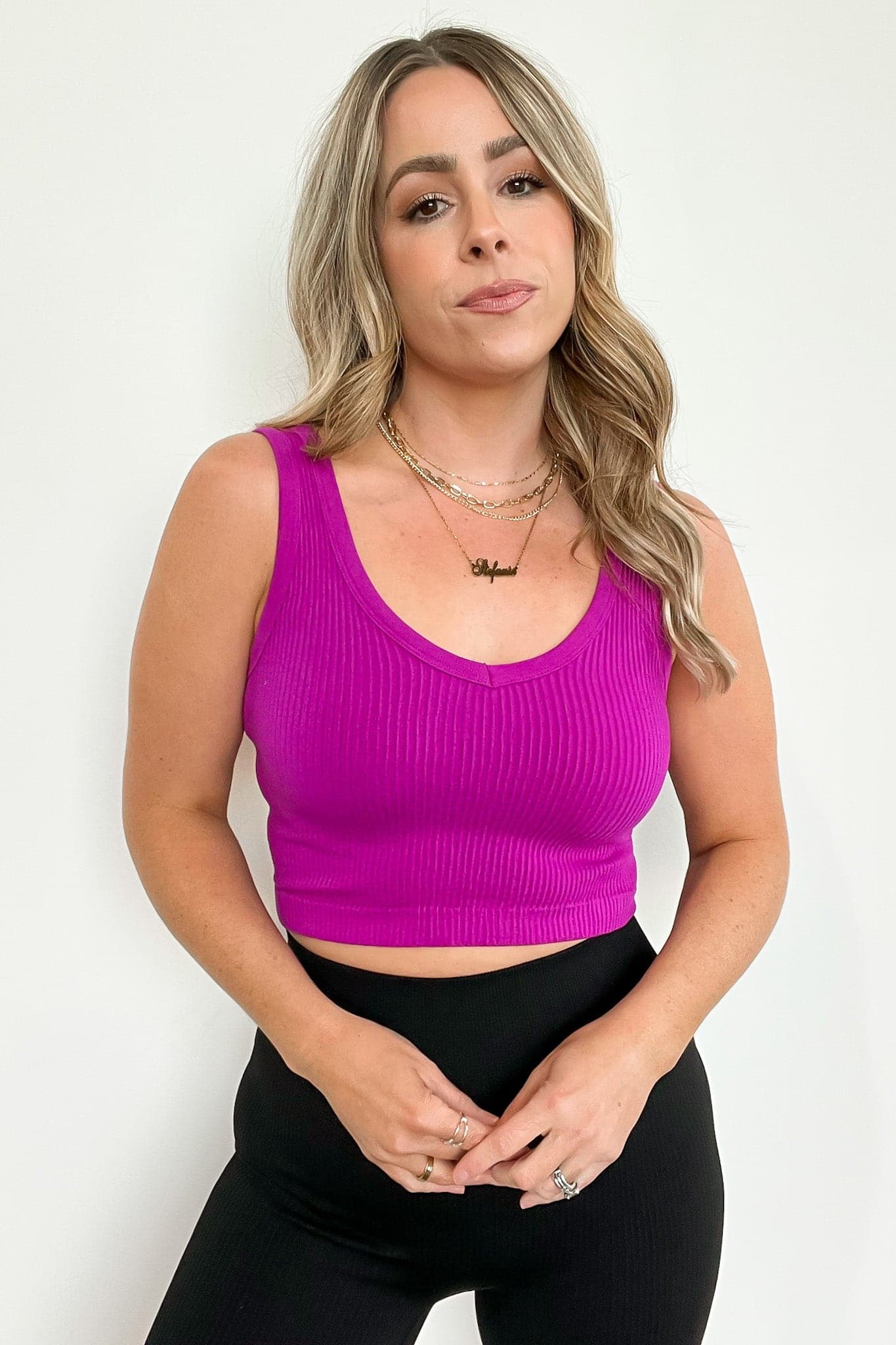 Deema Ribbed Seamless Cropped Tank Bra Top - BACK IN STOCK - Madison and Mallory
