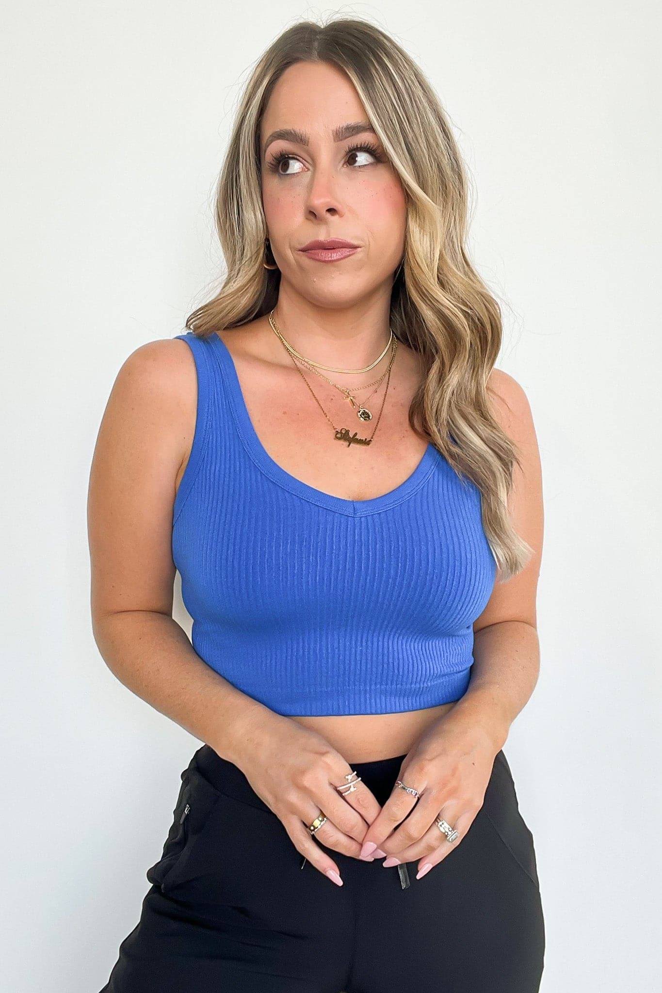 Deema Ribbed Seamless Cropped Tank Bra Top - BACK IN STOCK - Madison and Mallory