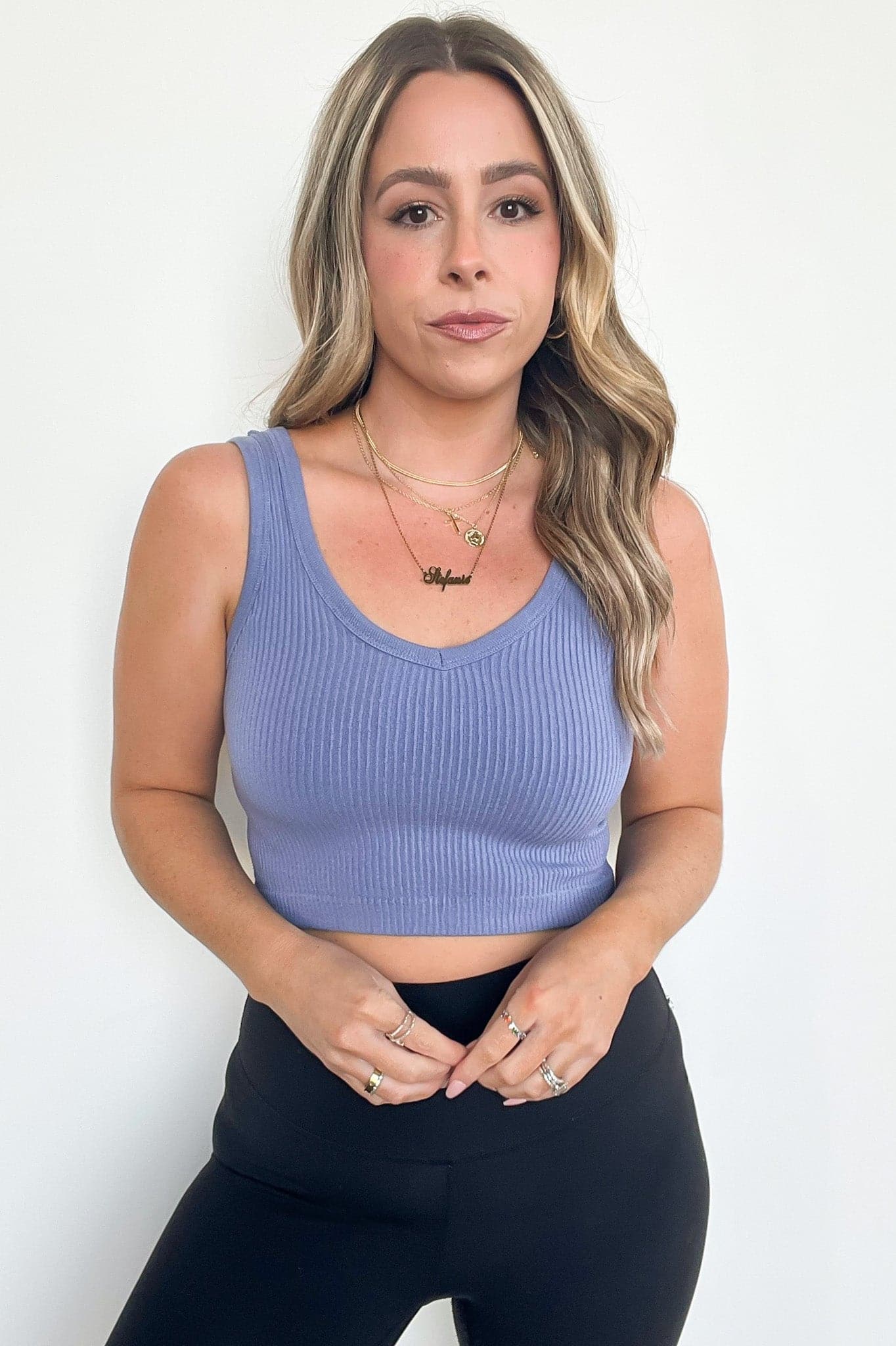Deema Ribbed Seamless Cropped Tank Bra Top - BACK IN STOCK - Madison and Mallory