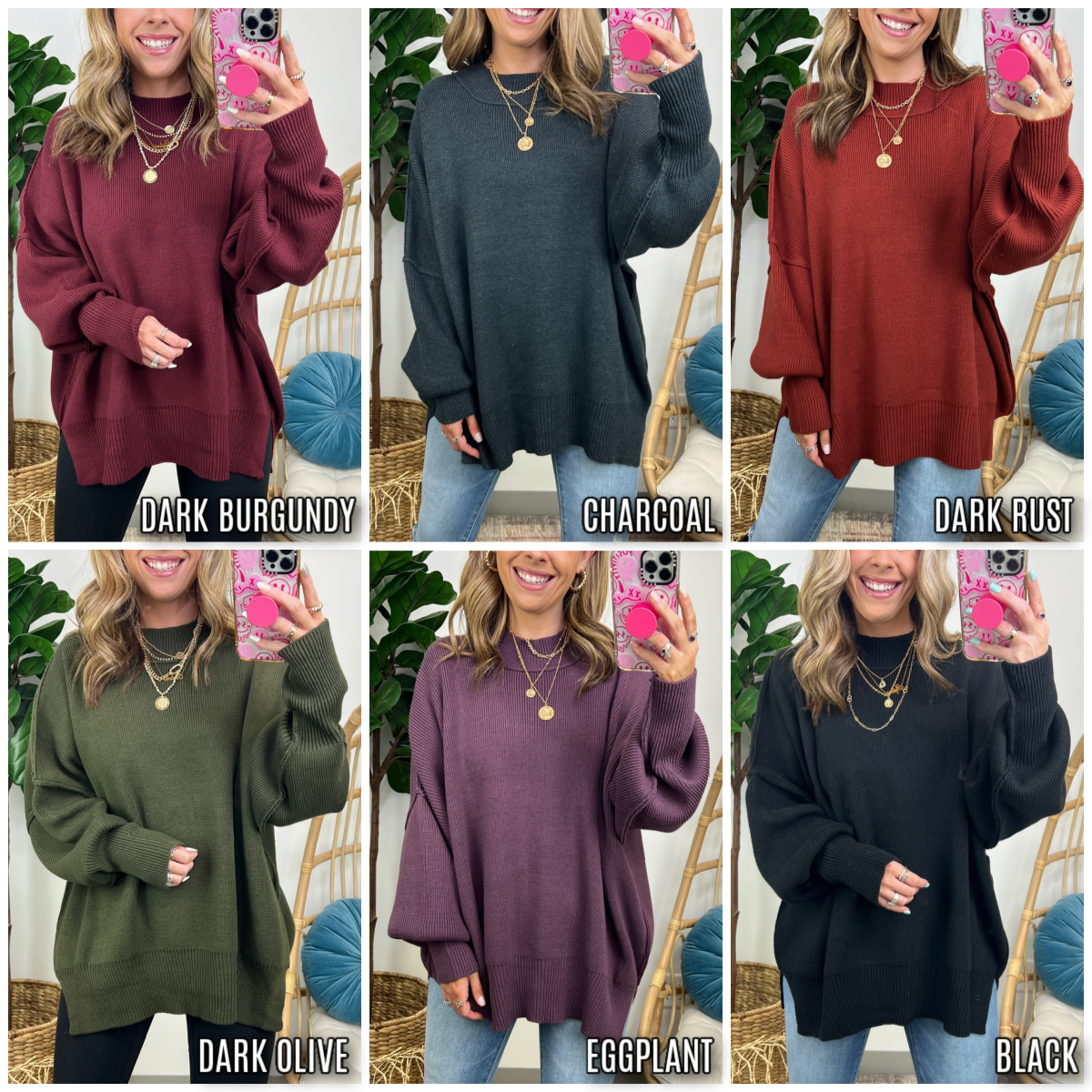 Easy Retreat Oversized Side Slit Sweater - BACK IN STOCK - Madison and Mallory