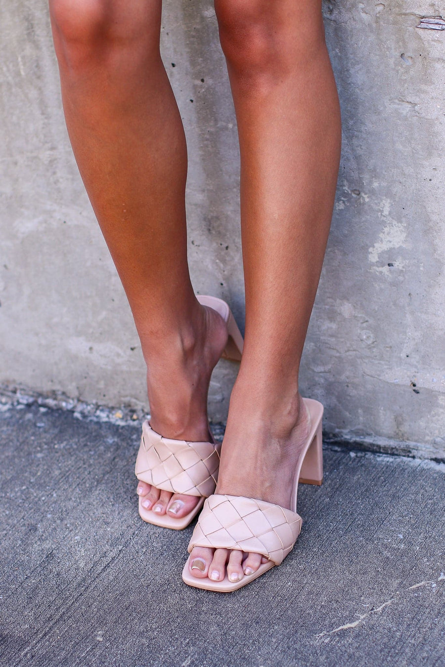 5.5 / Nude Higher Heights Woven Strap Heels - FINAL SALE - Madison and Mallory