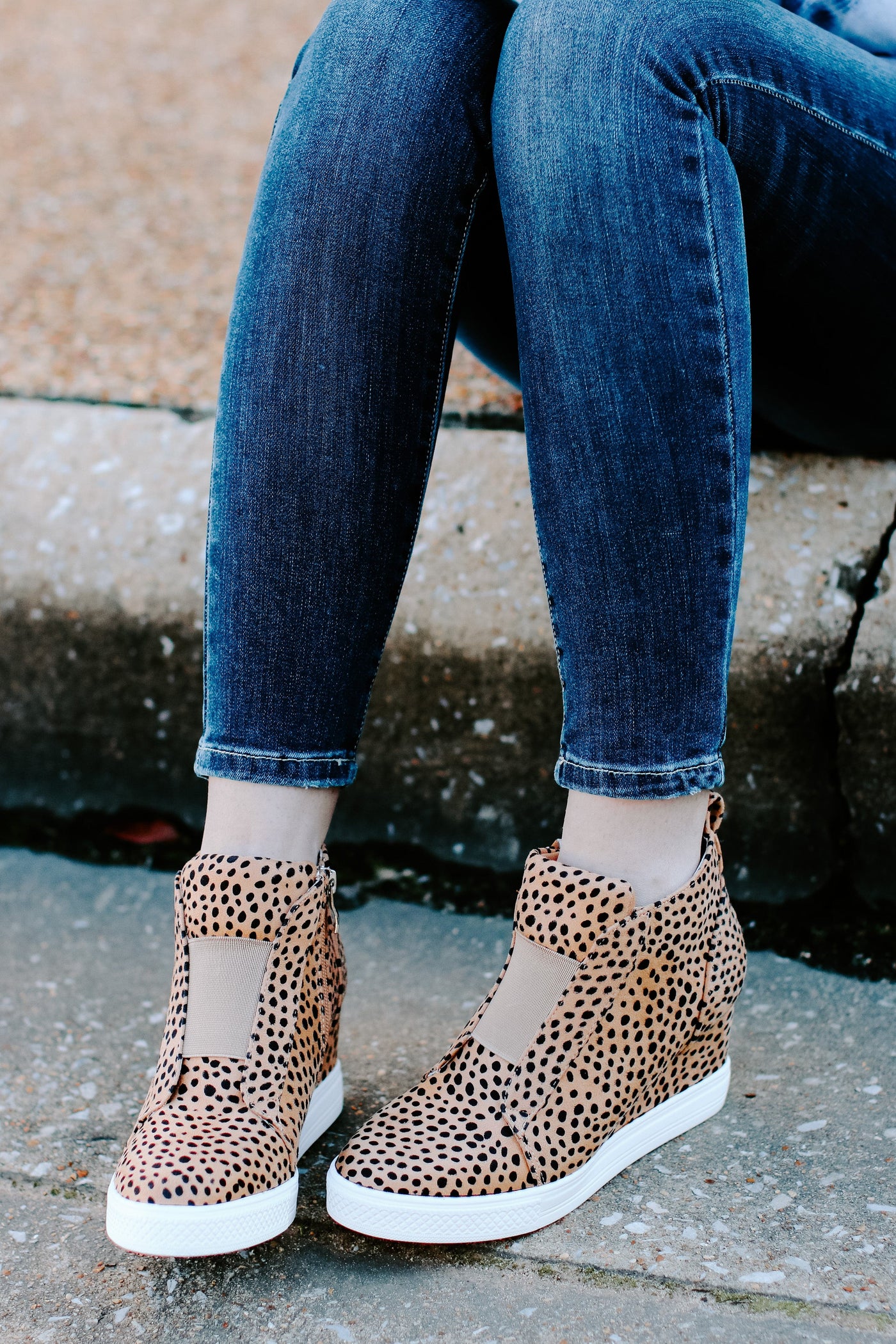 Front Row Cheetah Print Wedge Sneakers - FINAL SALE - Madison and Mallory