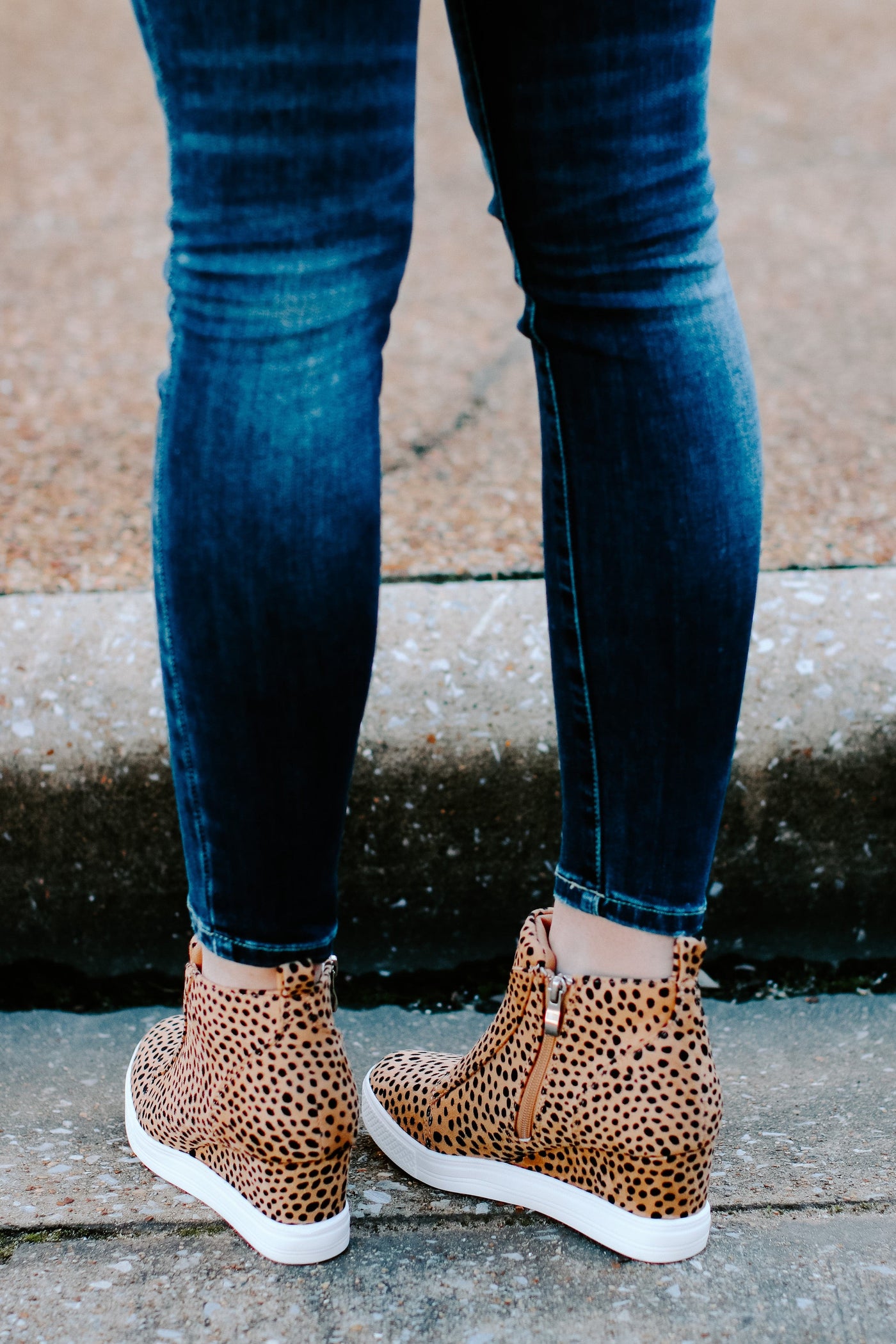 Front Row Cheetah Print Wedge Sneakers - FINAL SALE - Madison and Mallory