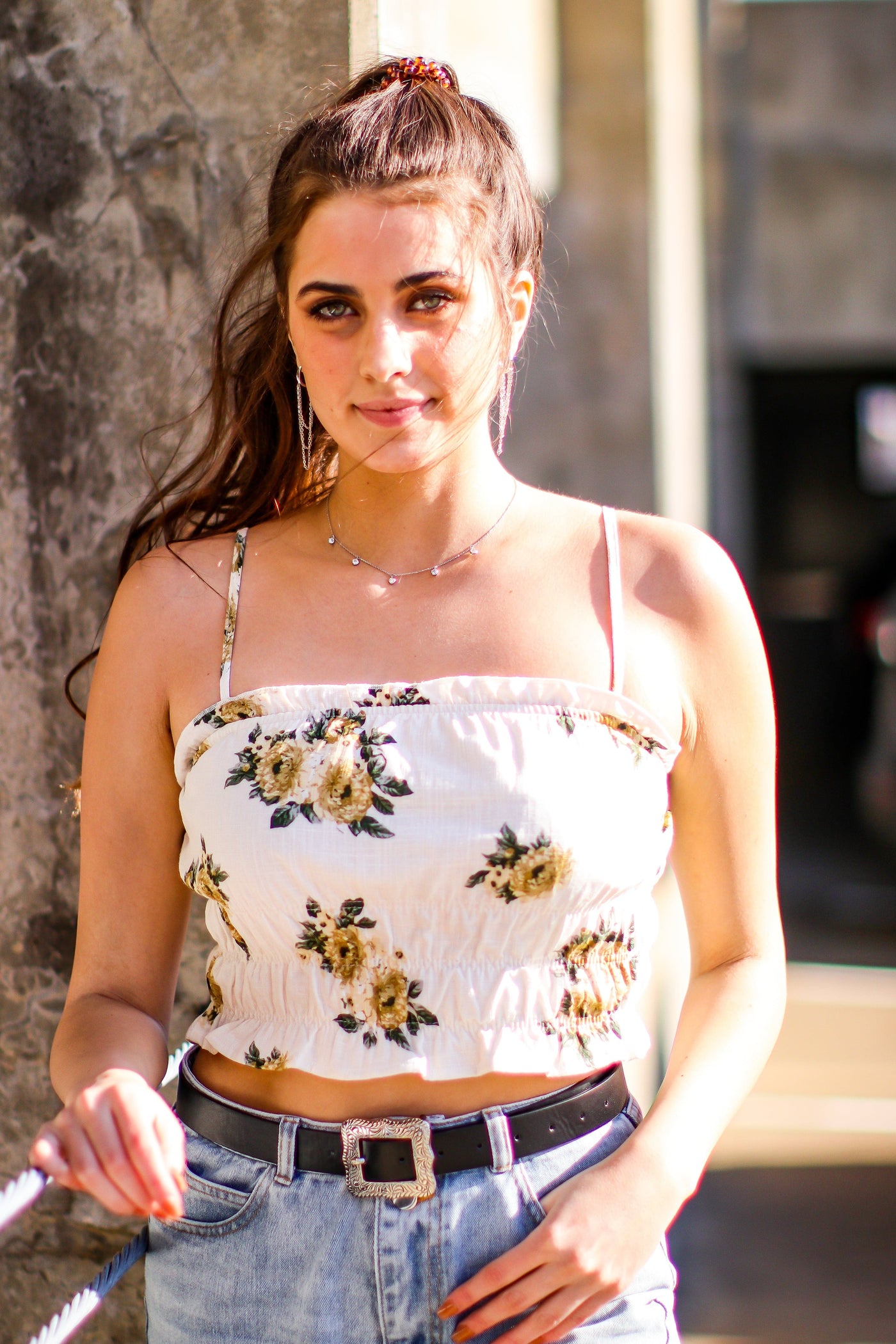 XS / Natural Love so Sweet Smocked Floral Top - FINAL SALE - Madison and Mallory