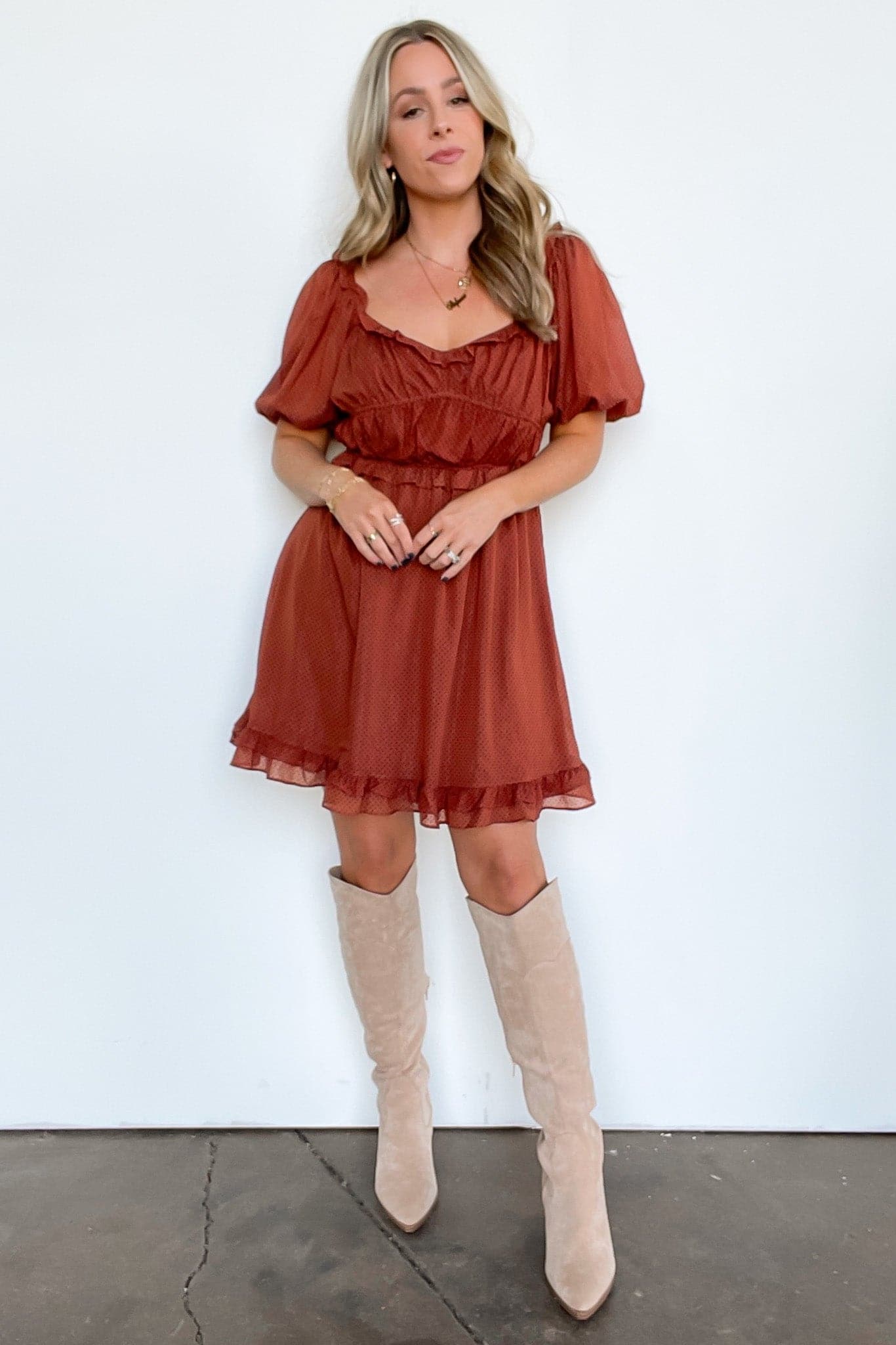 Daria Polka Dot Ruffle Dress