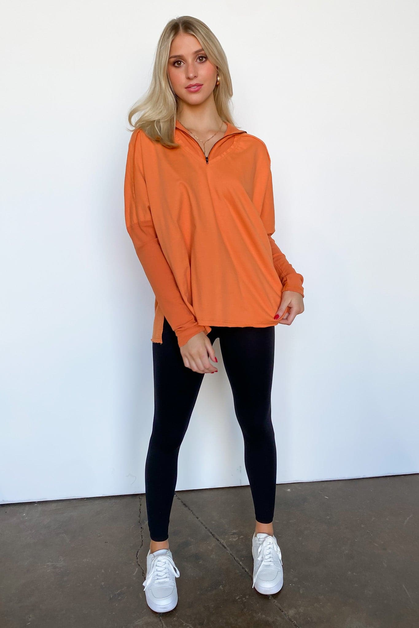  Athalie 1/4 Zip Relaxed Pullover - FINAL SALE - Madison and Mallory