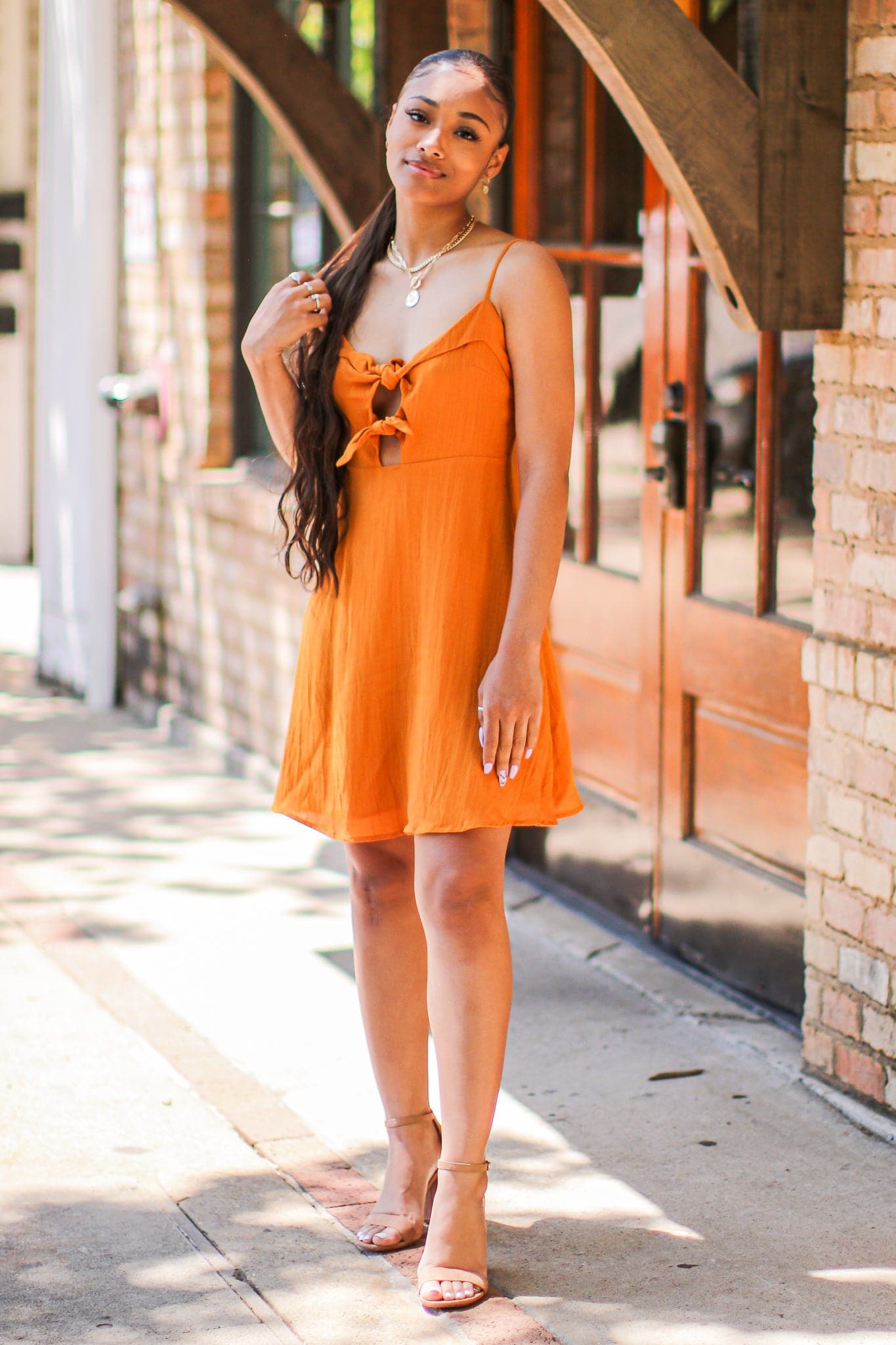  Worth a Tie Cutout Front Dress - FINAL SALE - Madison and Mallory