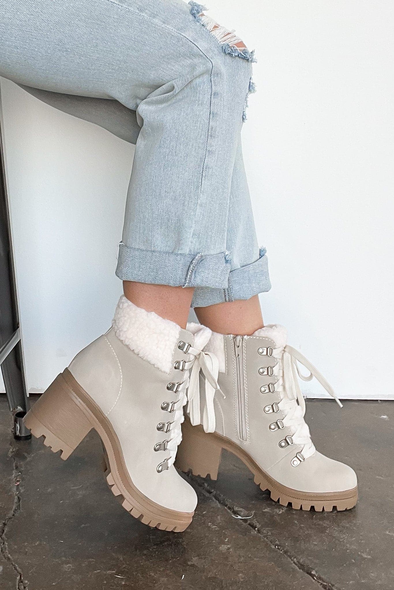  In Step Sherpa Heeled Boots - FINAL SALE - Madison and Mallory